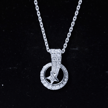 Certified Moissanite Shooting Star Necklace with Chain