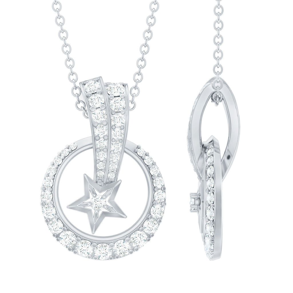 Certified Moissanite Shooting Star Necklace with Chain