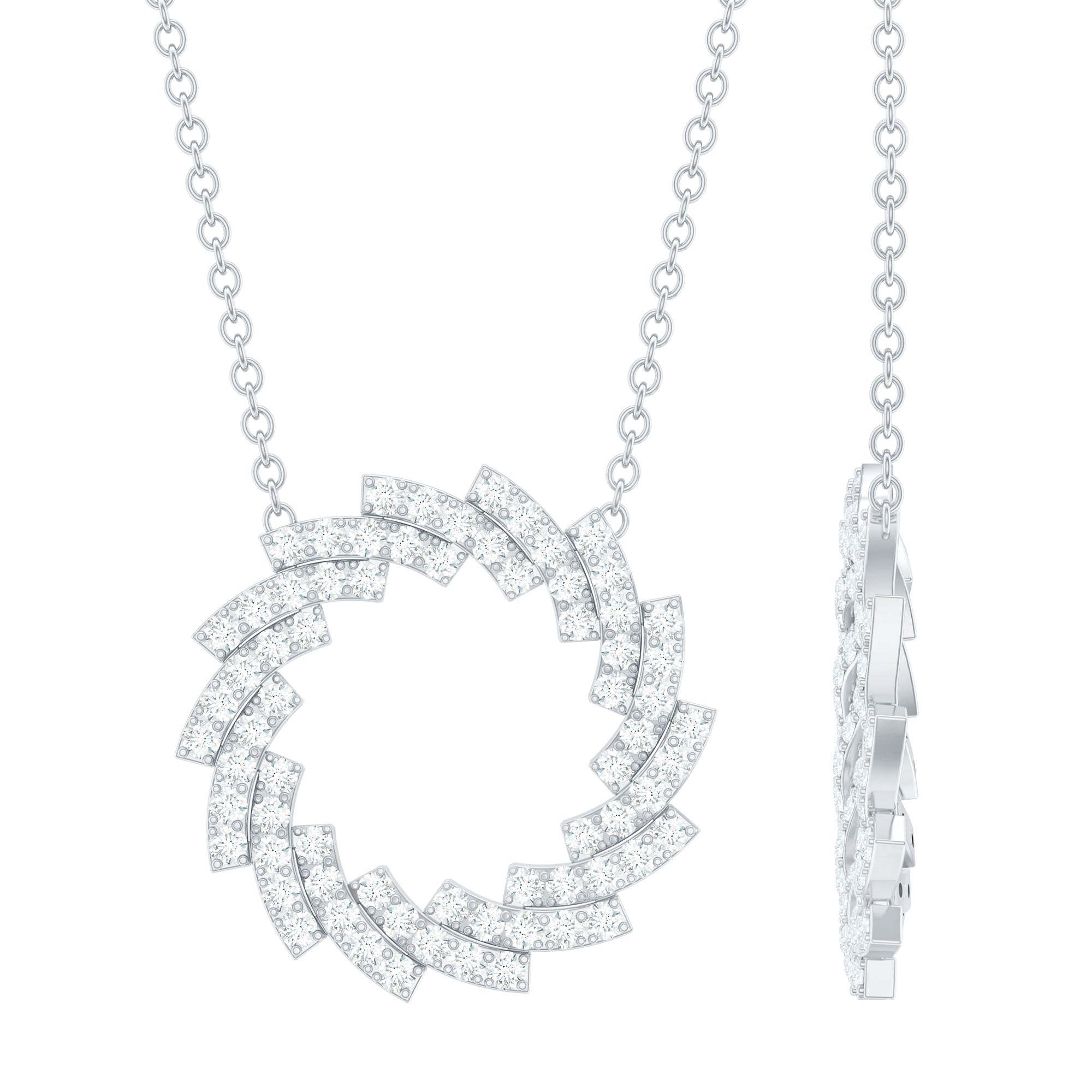 Certified Moissanite Eternity Necklace in Gold Plated Silver