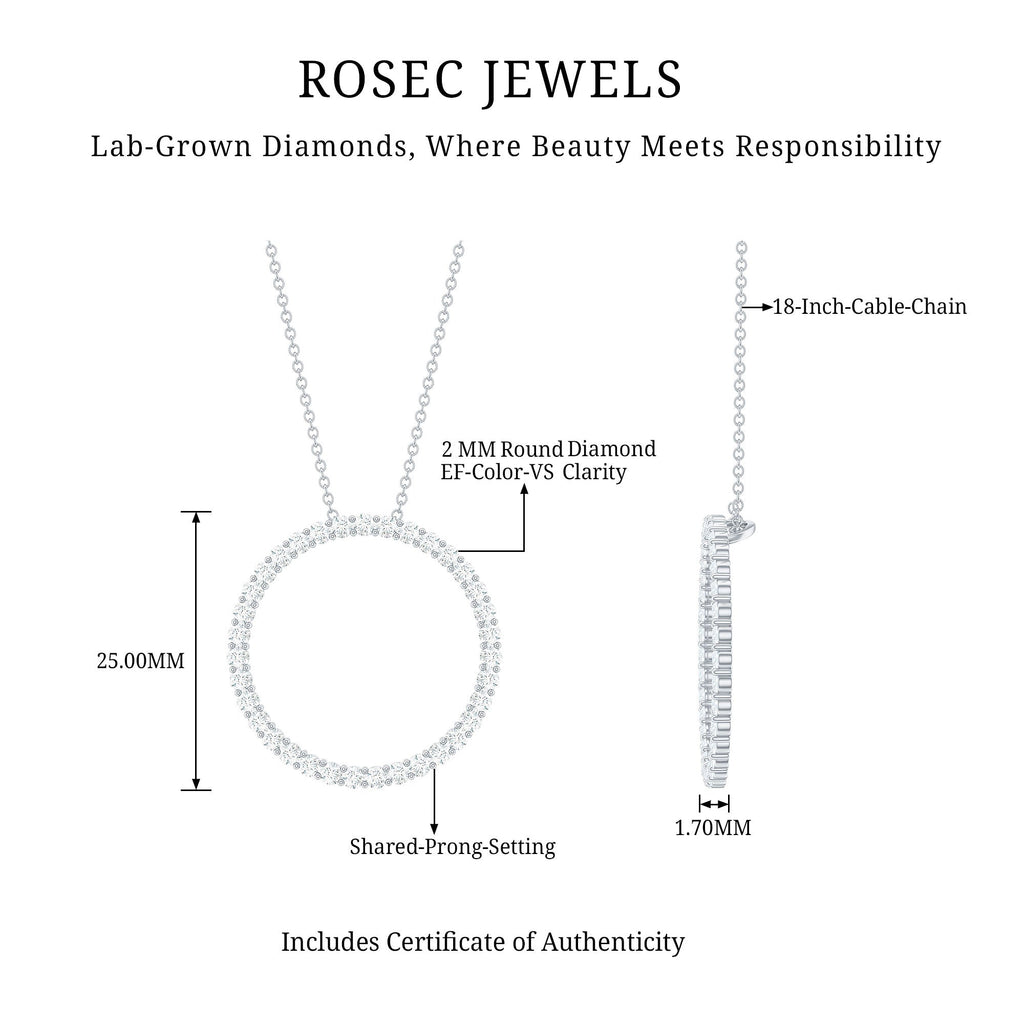 Lab Grown Diamond Eternity Necklace in 14K Gold Plated Silver