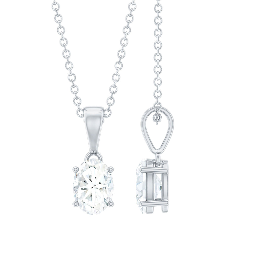 5X7 MM Lab Grown Diamond Solitaire Necklace with Chain