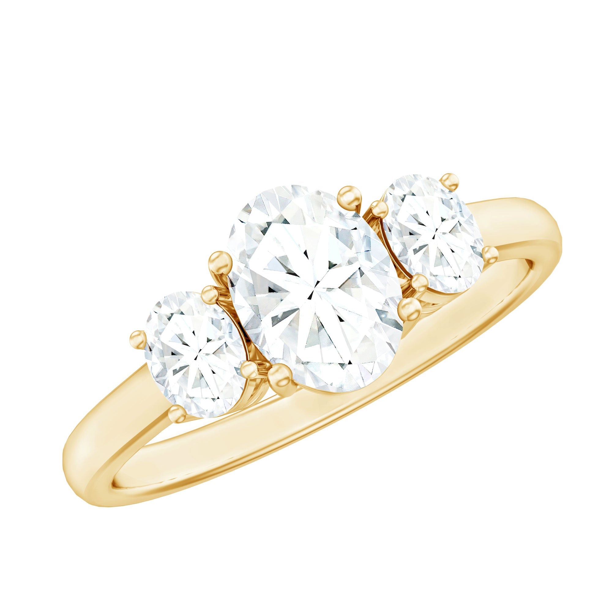 Certified Lab Grown Diamond 3 Stone Engagement Ring For Women