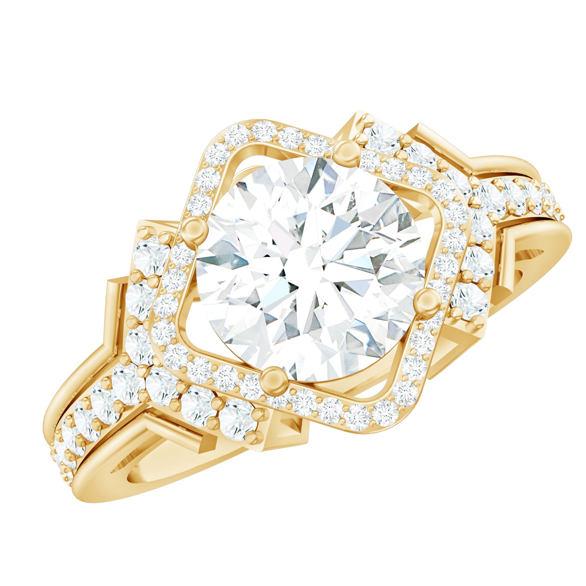 Certified 8 MM Lab Grown Diamond Vintage Style Engagement Ring
