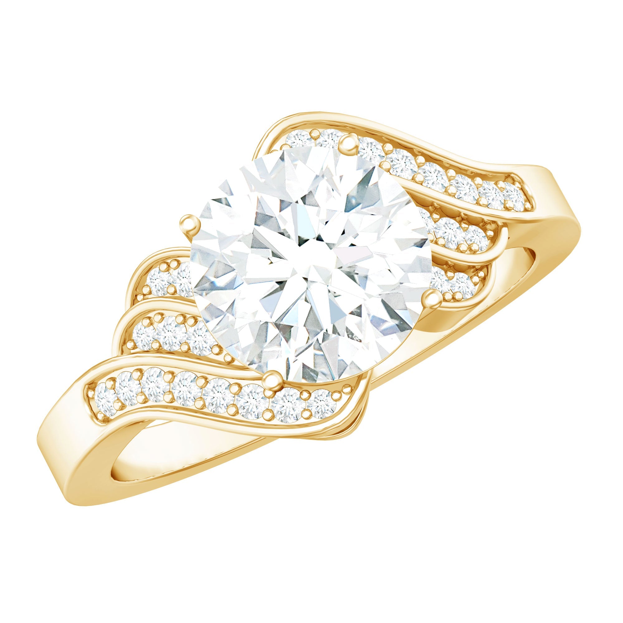 Certified 8 MM Lab Grown Diamond Unique Engagement Ring