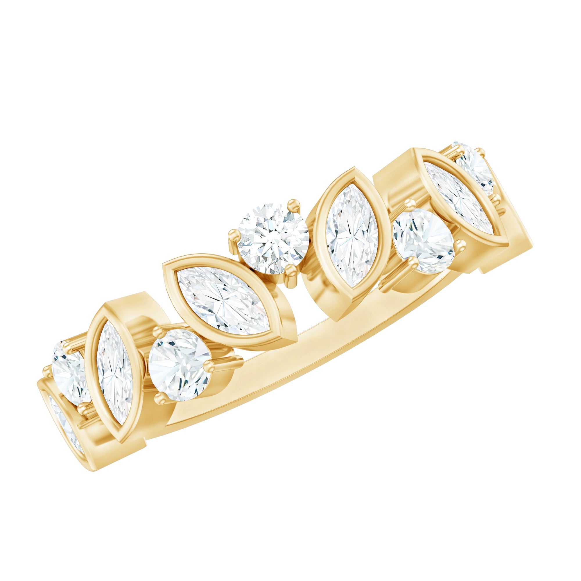 Certified Lab Grown Diamond Half Eternity Anniversary Ring For Women