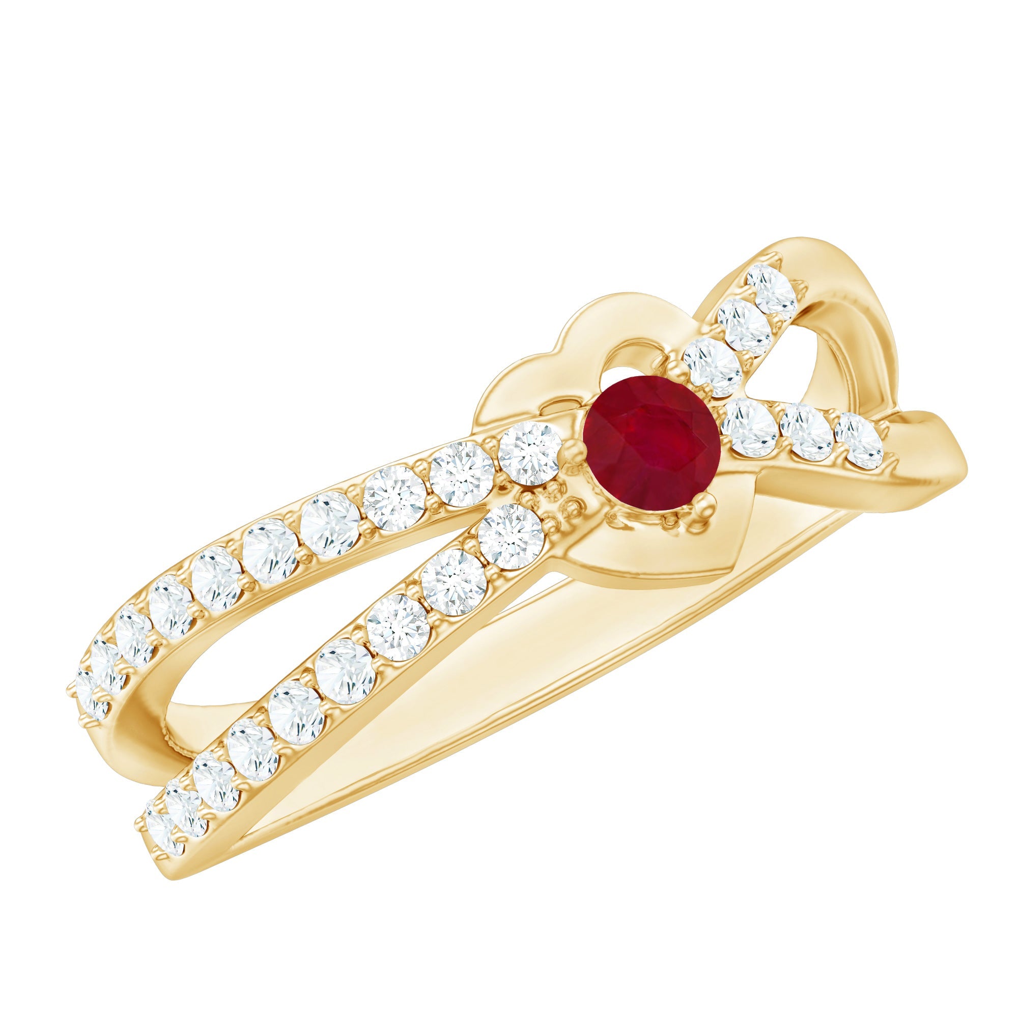 Certified Lab Grown Diamond Ruby Heart Promise Ring