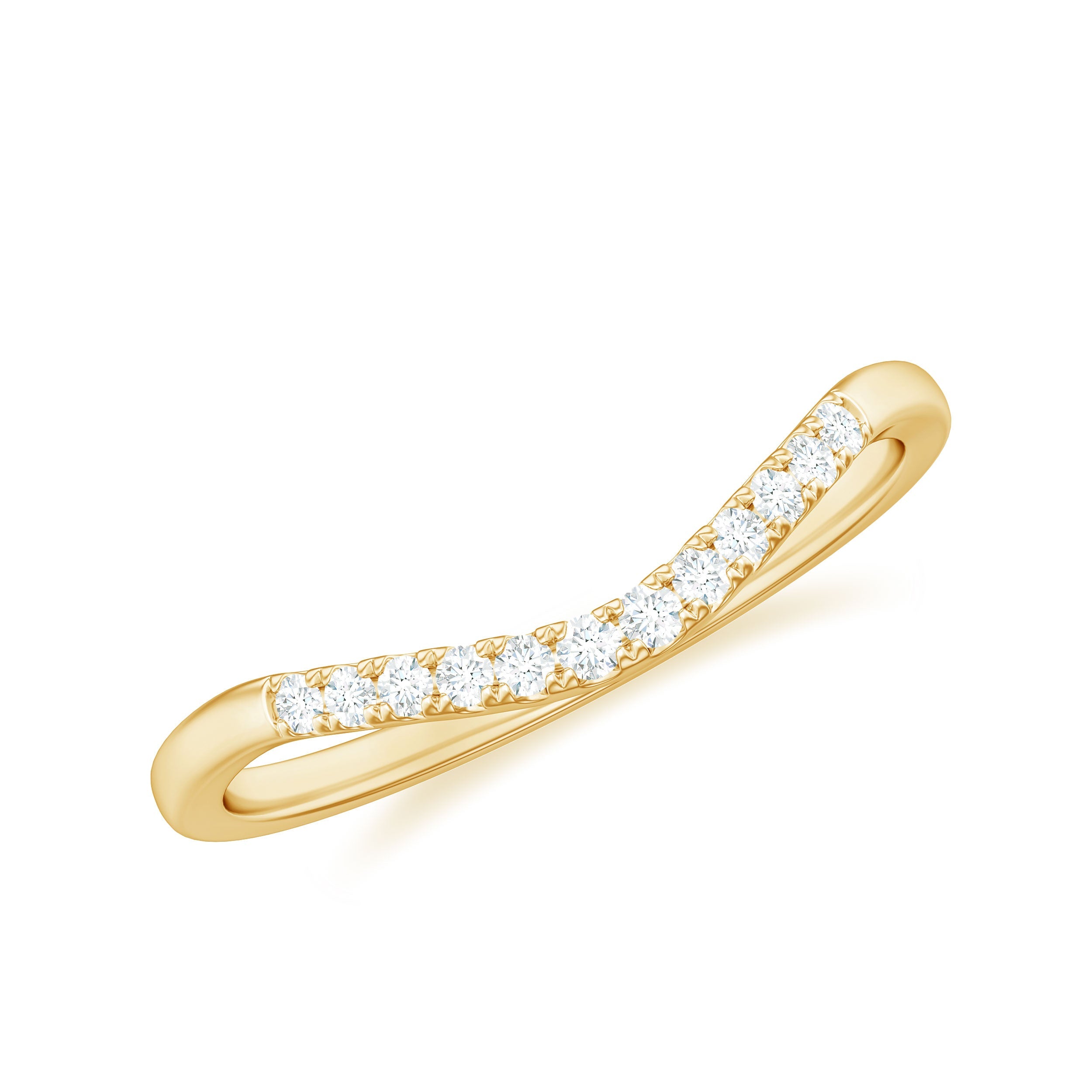 Certified Lab Grown Diamond Curved Stackable Ring