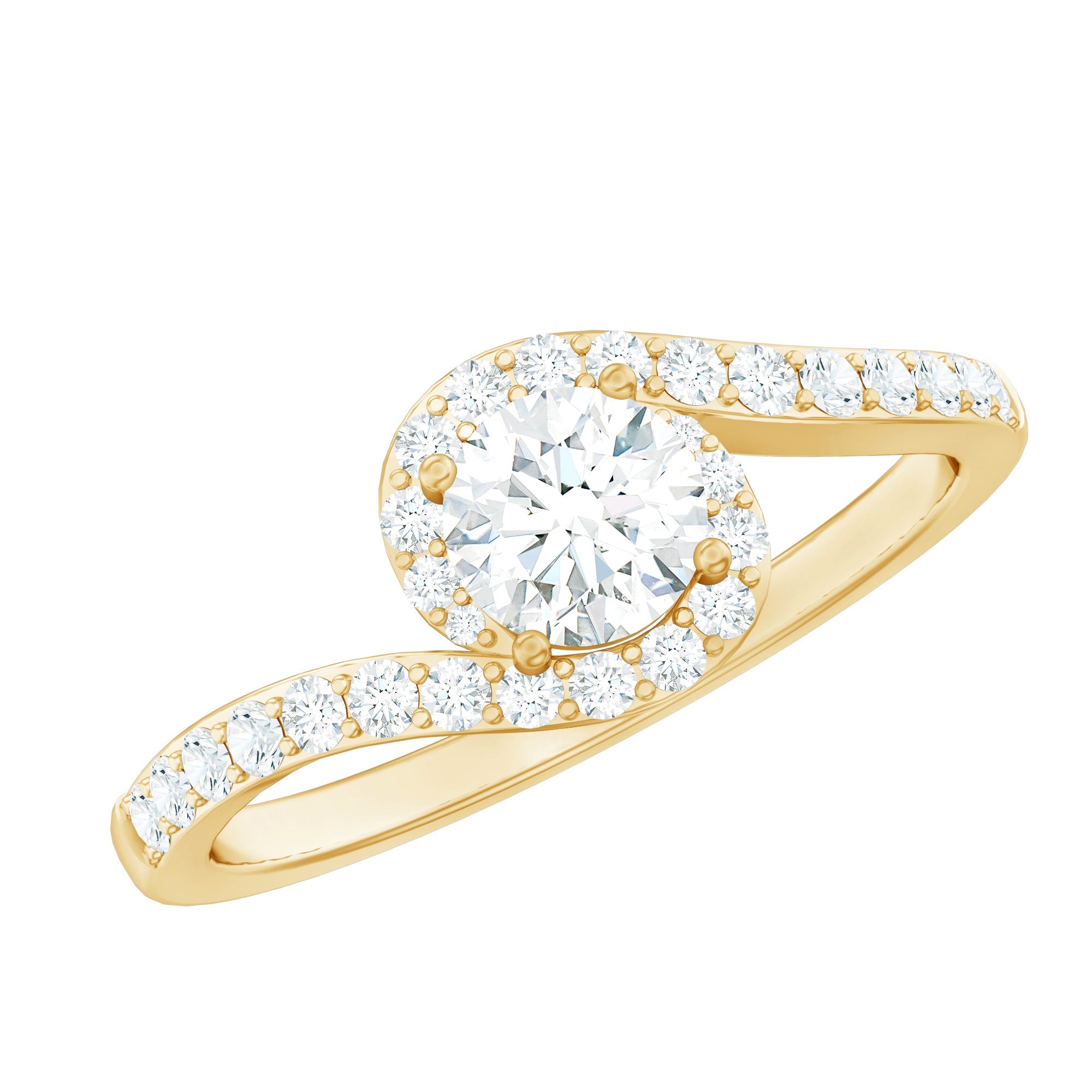 Certified 5 MM Lab Grown Diamond Bypass Engagement Ring