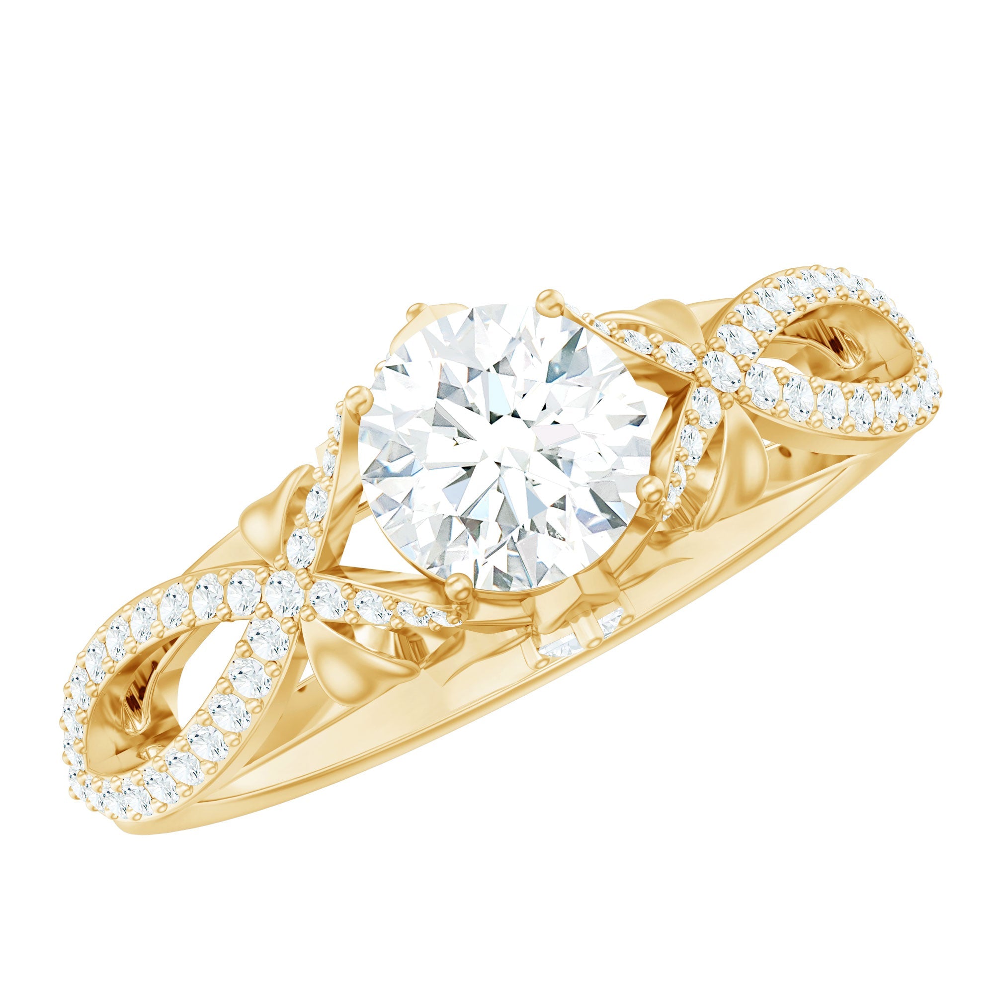 Certified 6 MM Lab Grown Diamond Crossover Engagement Ring