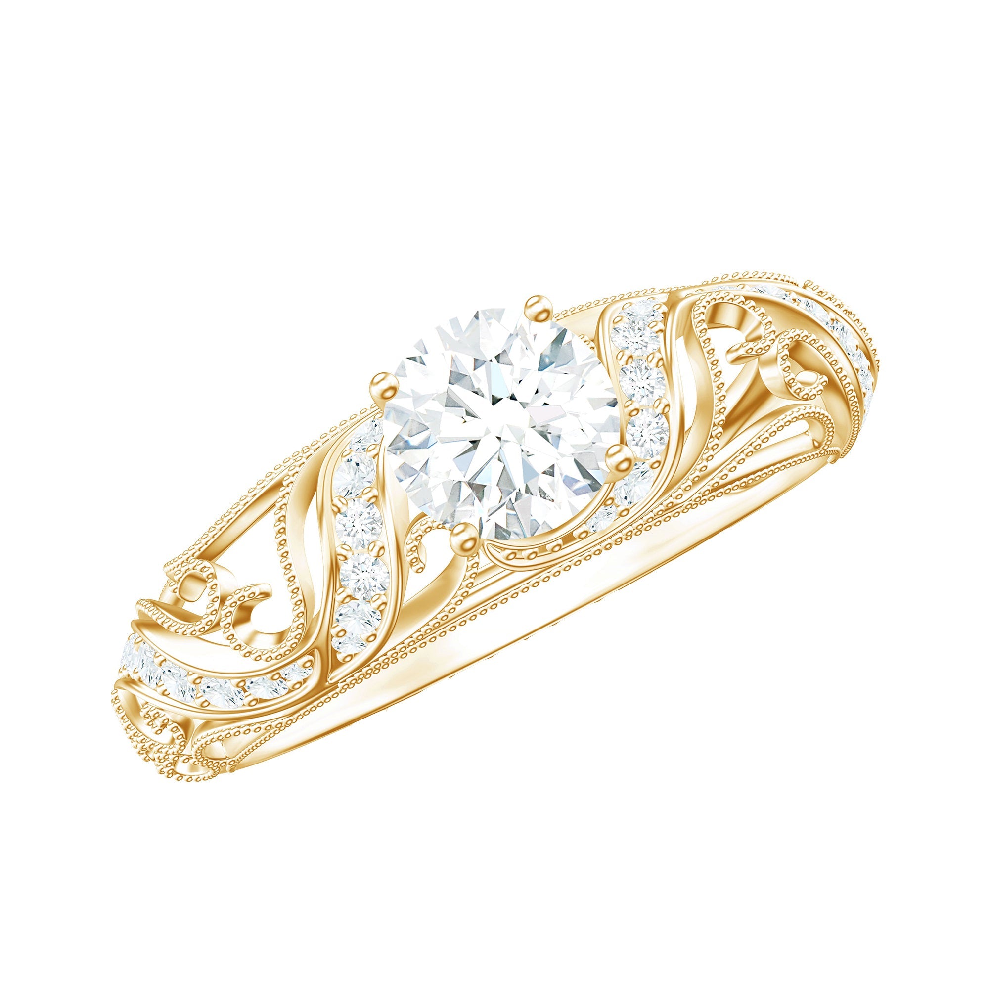 Certified 6 MM Lab Grown Diamond Designer Engagement Ring