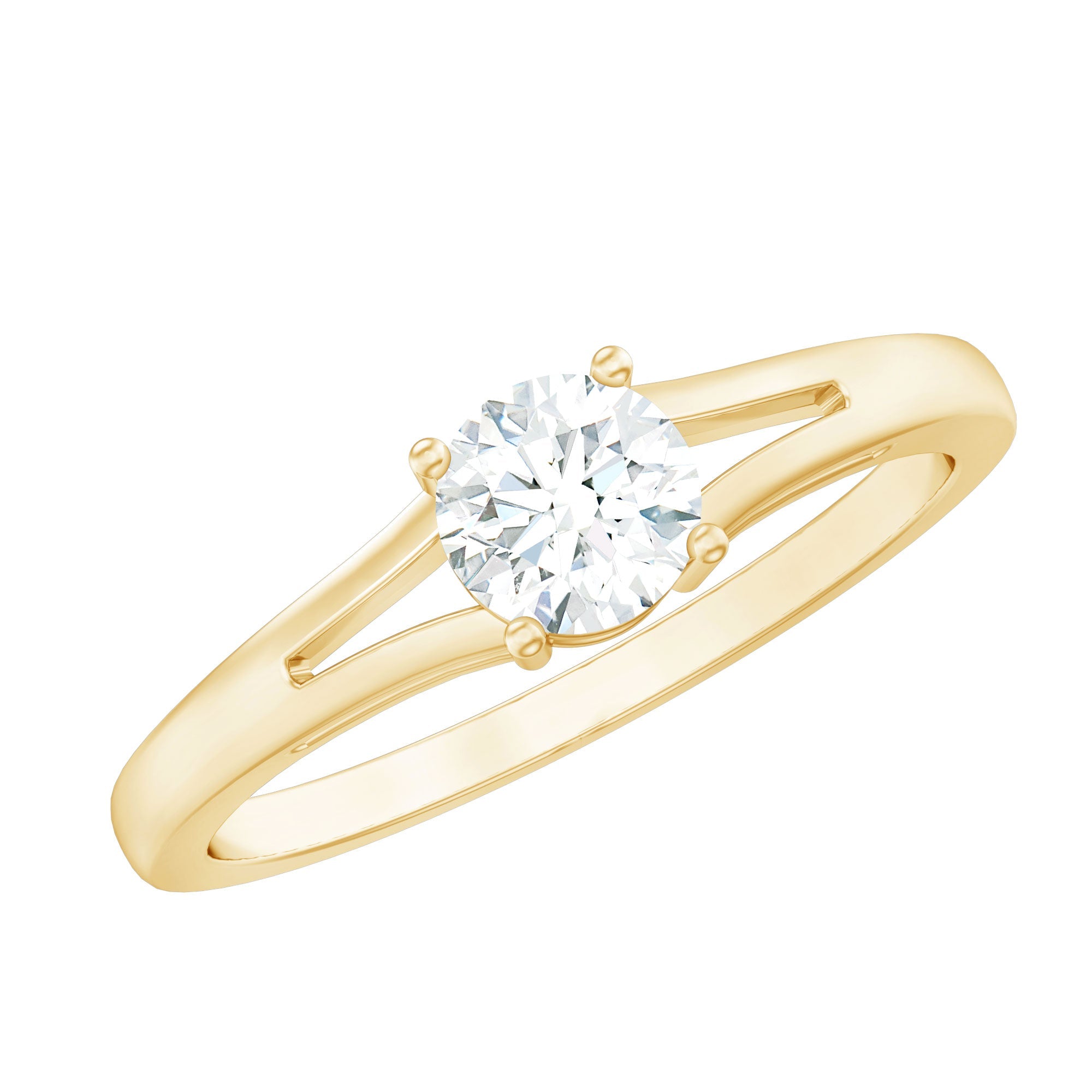 Lab Grown Diamond 5 MM Solitaire Promise Ring With Split Shank