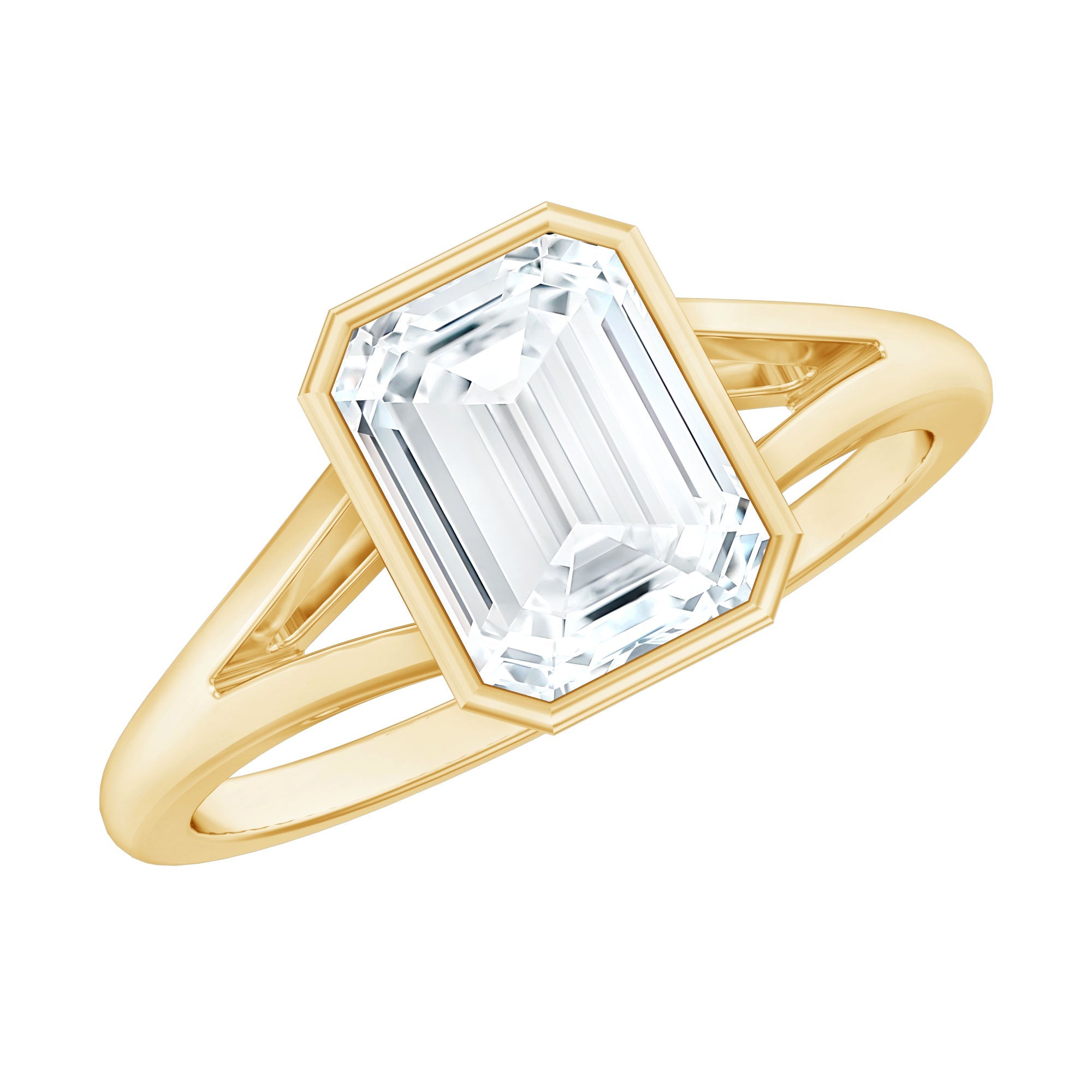 Certified Lab Grown Diamond 6X8 MM Emerald Cut Engagement Ring