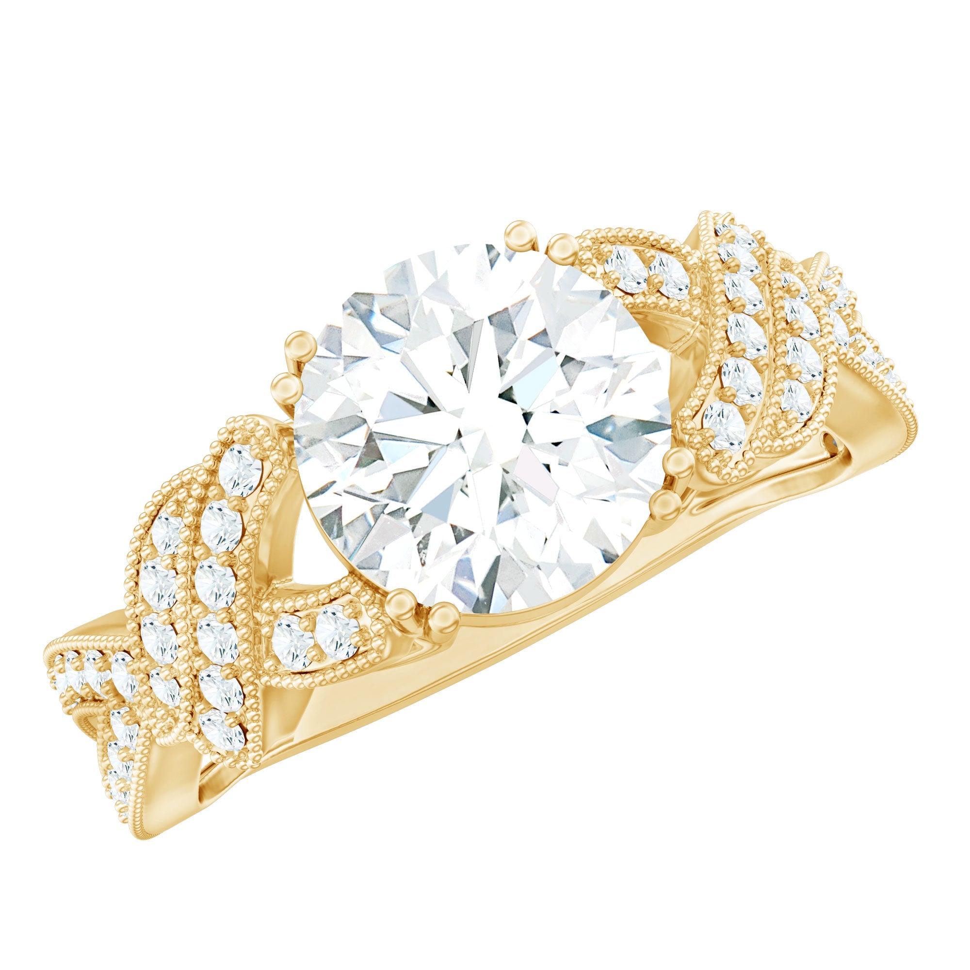 8 MM Solitaire Lab Grown Diamond Non Traditional Engagement Ring