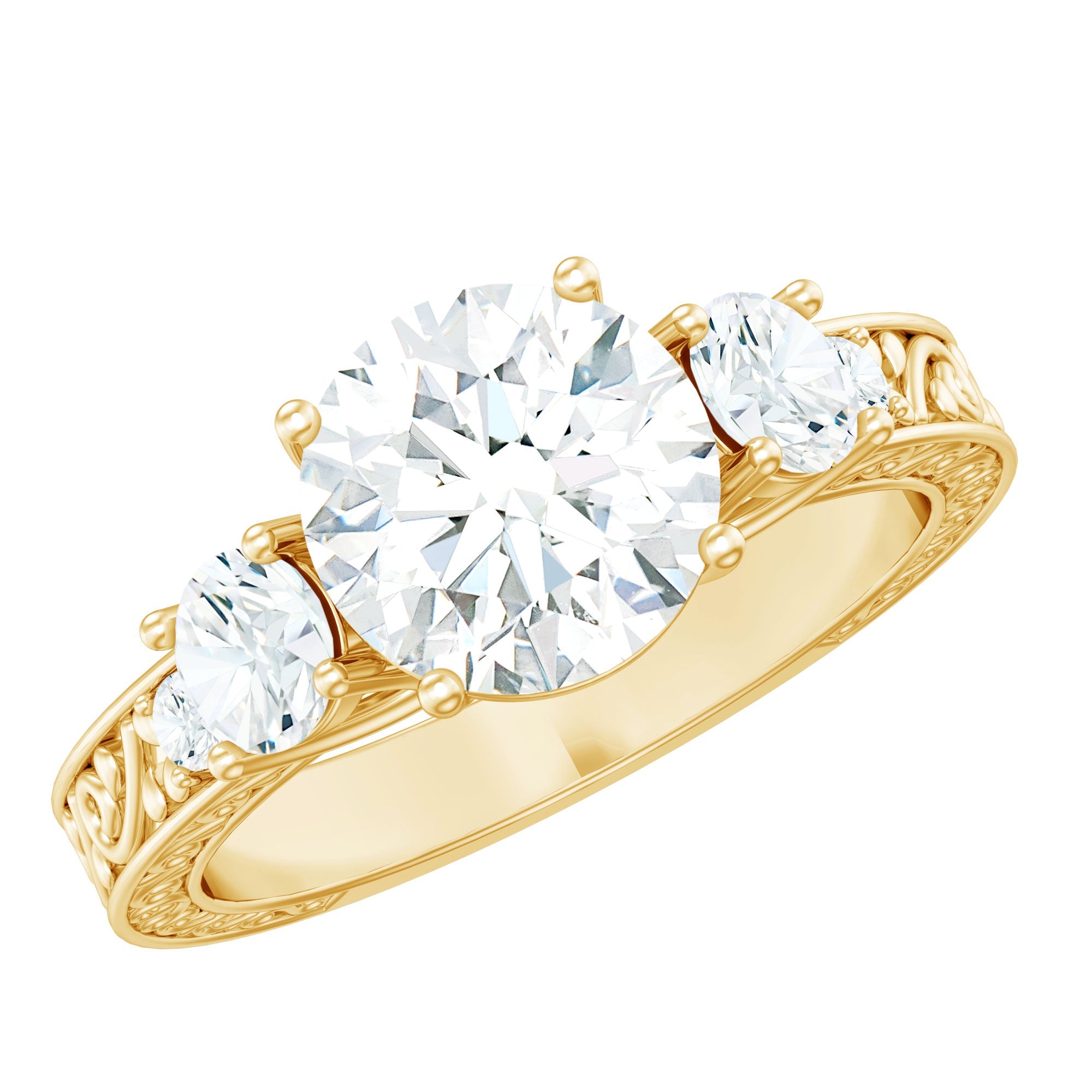 Lab Grown Diamond Vintage Style Engagement Ring