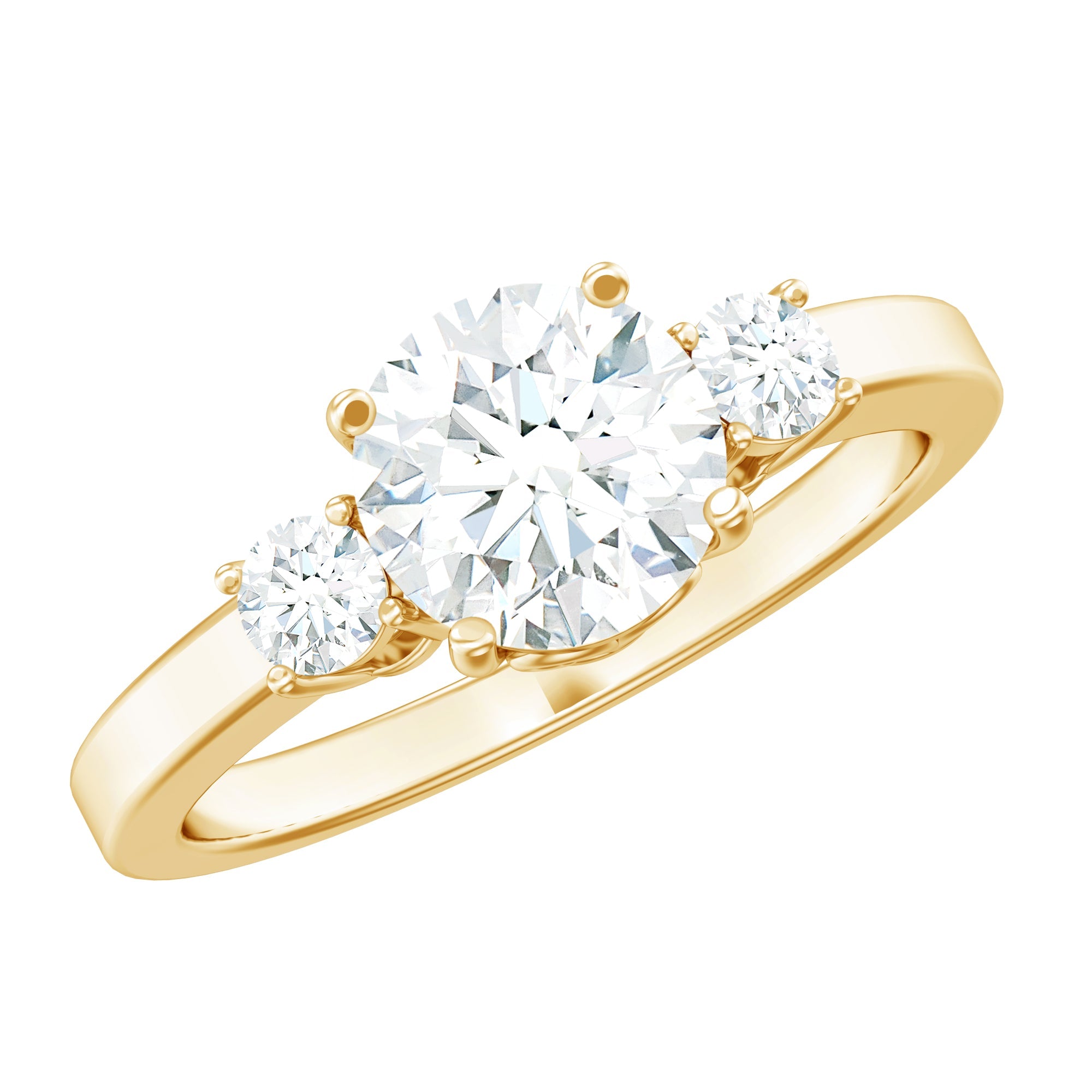 3 Stone Lab Grown Diamond Engagement Ring for Women