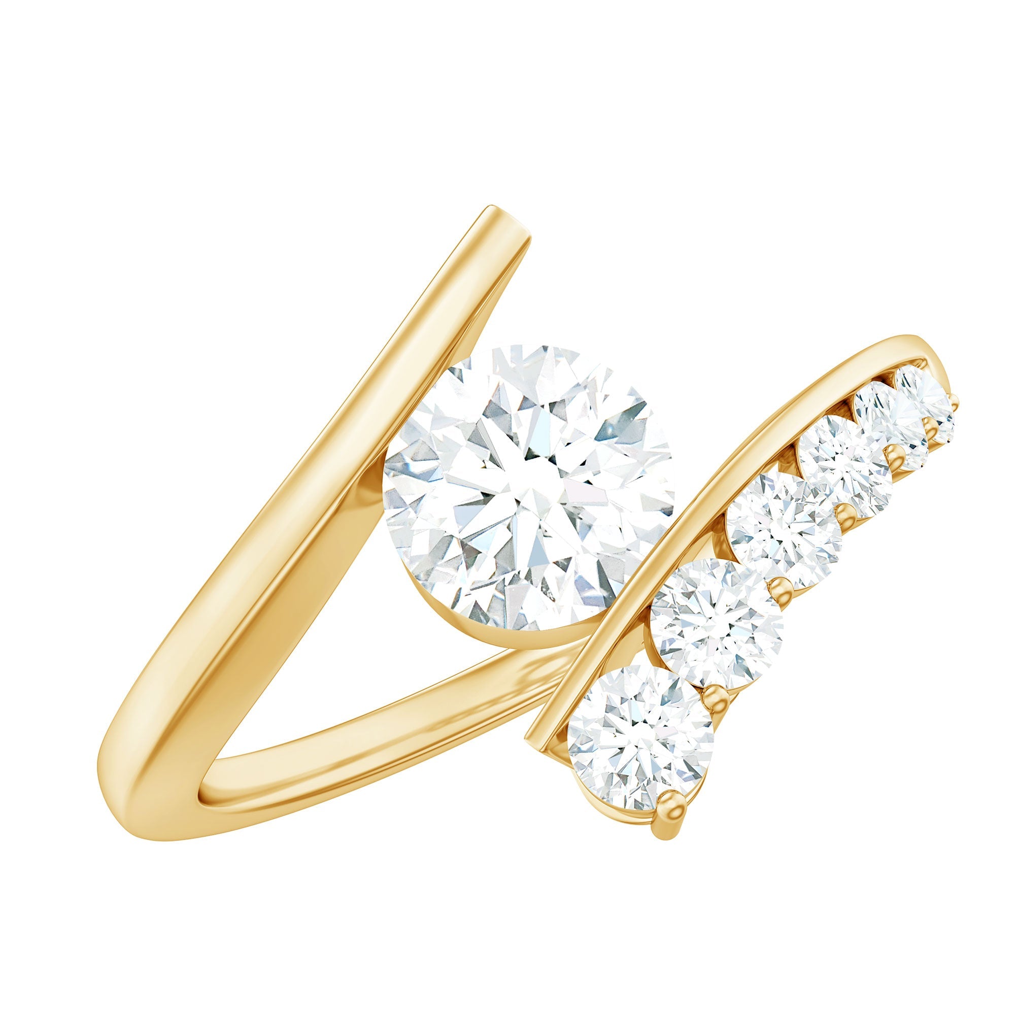 Certified Lab Grown Diamond Bypass Engagement Ring for Women