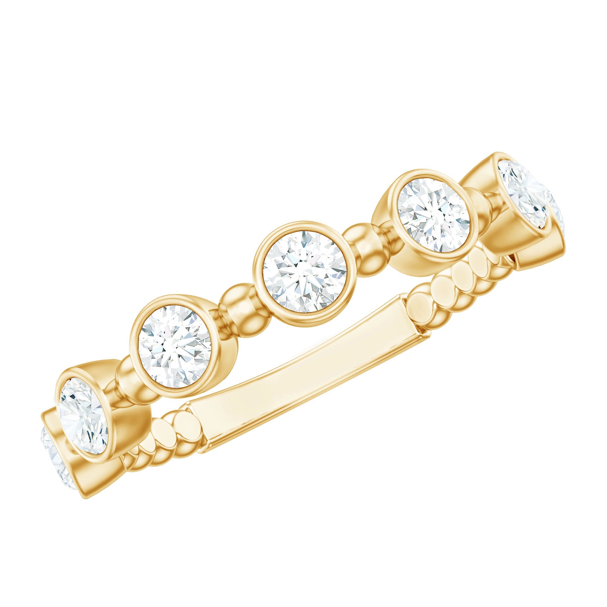 Bezel Set Lab Grown Diamond Wedding Anniversary Band