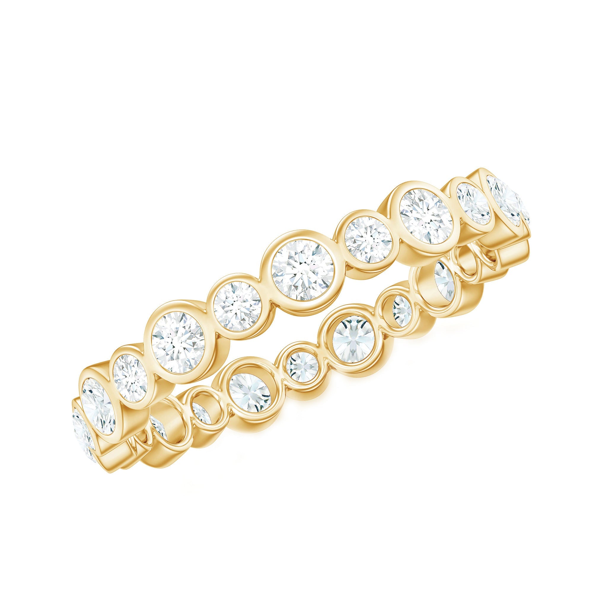 Round Cut Lab Grown Diamond Bezel Set Eternity Band
