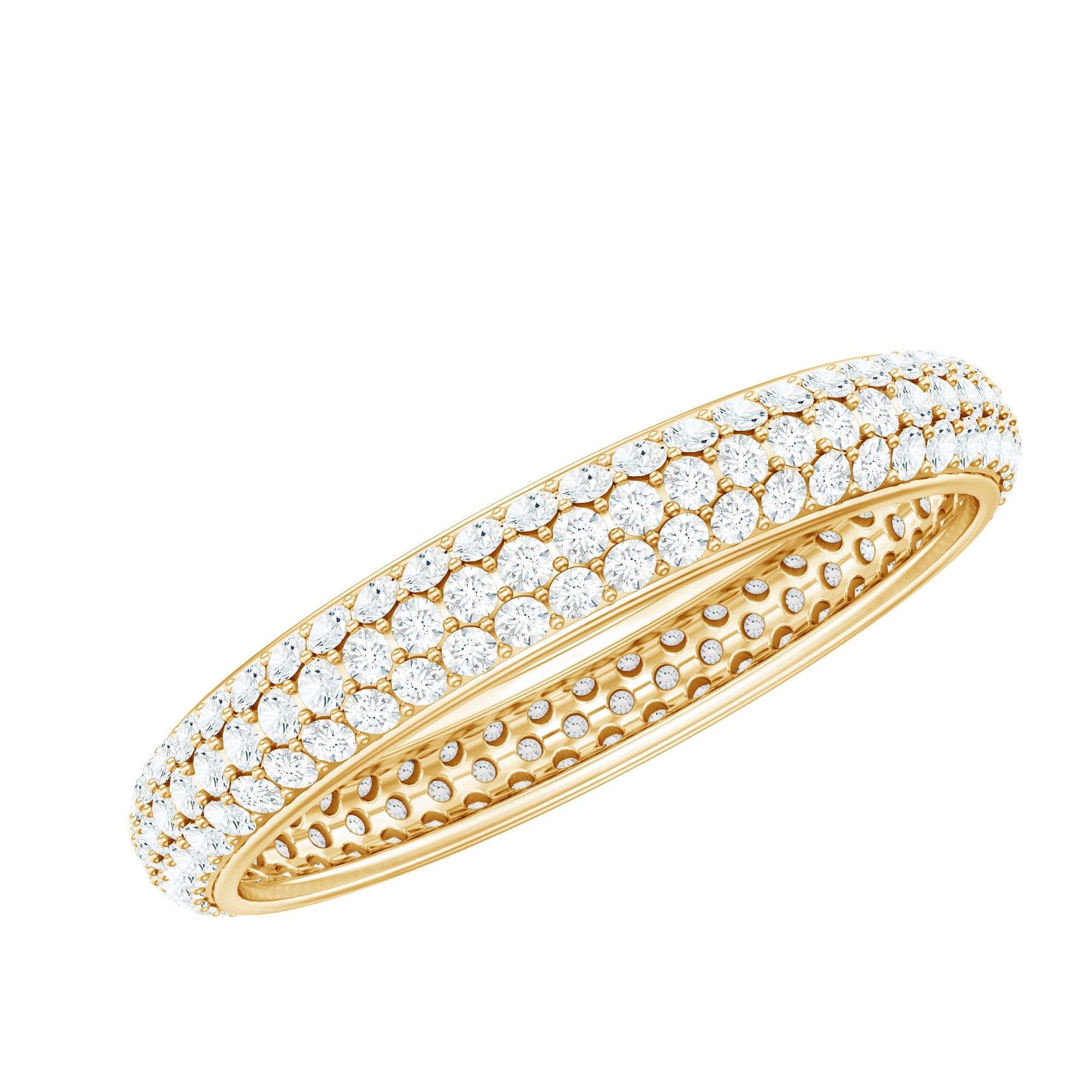 Round Cut Lab Grown Diamond Eternity Wedding Band