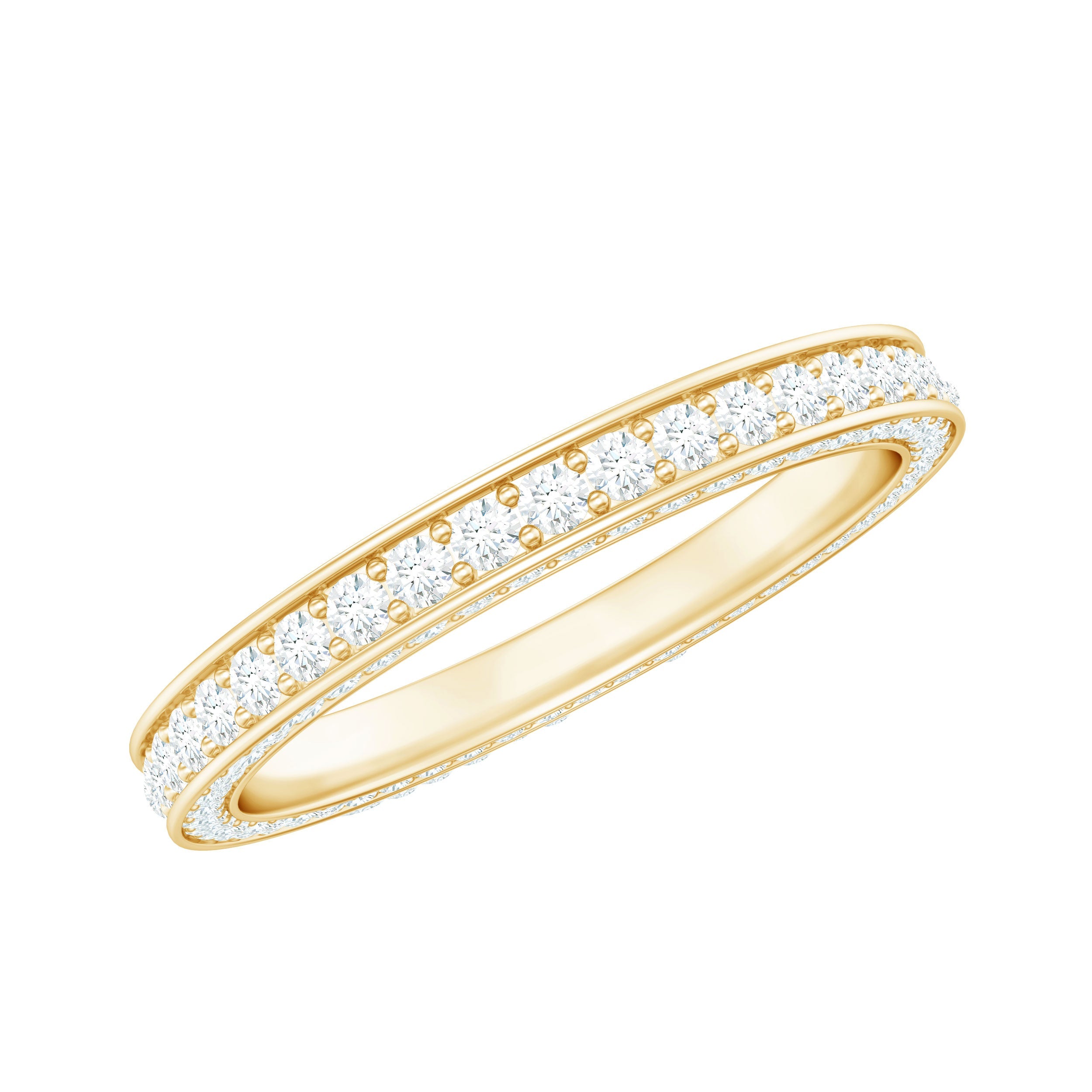 Certified Lab Created Diamond Wedding Bands for Women