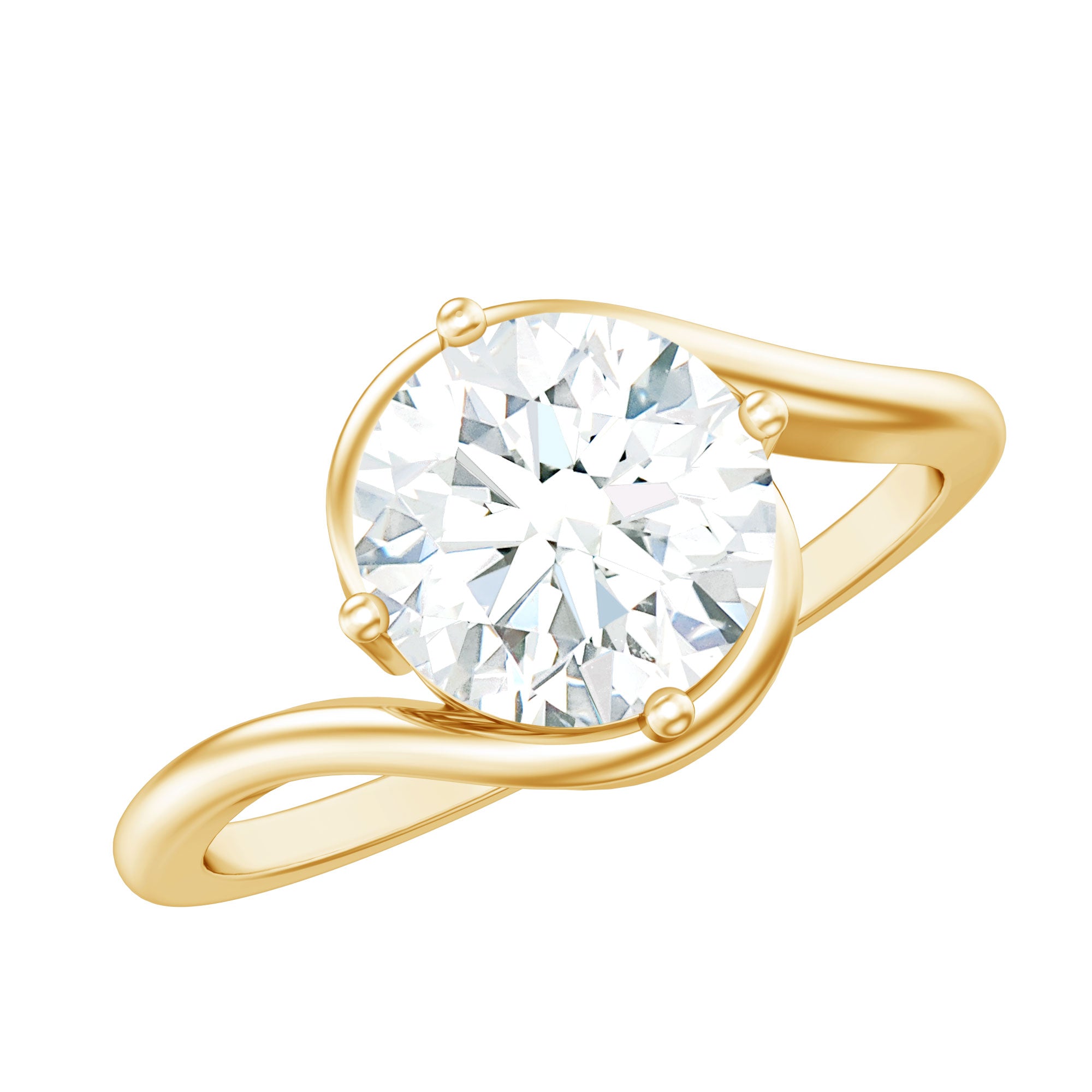 Lab Grown Diamond Bypass Engagement Ring With Diagonal 4 Prong