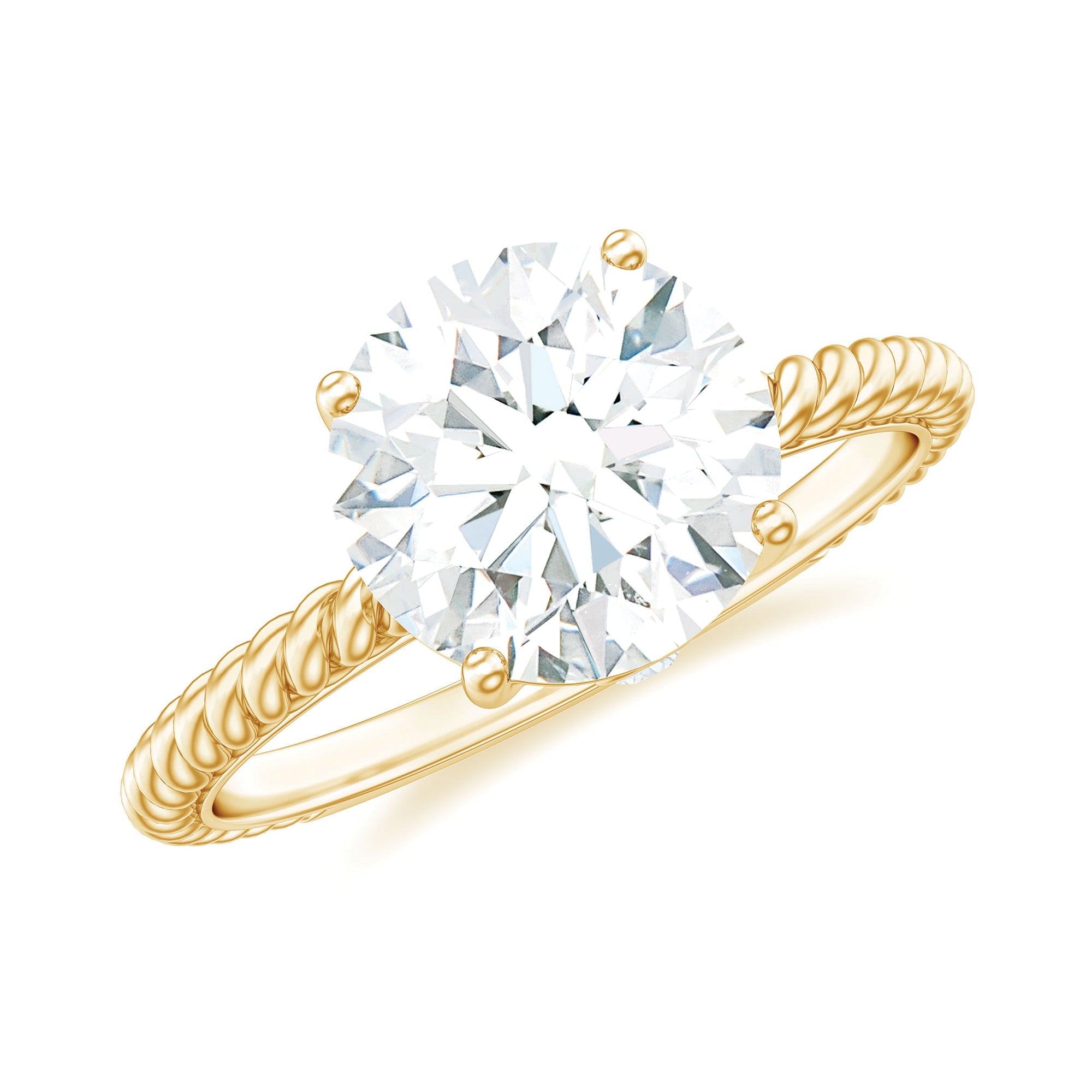 2 Carat Lab Grown Diamond Engagement Ring With Twisted Rope
