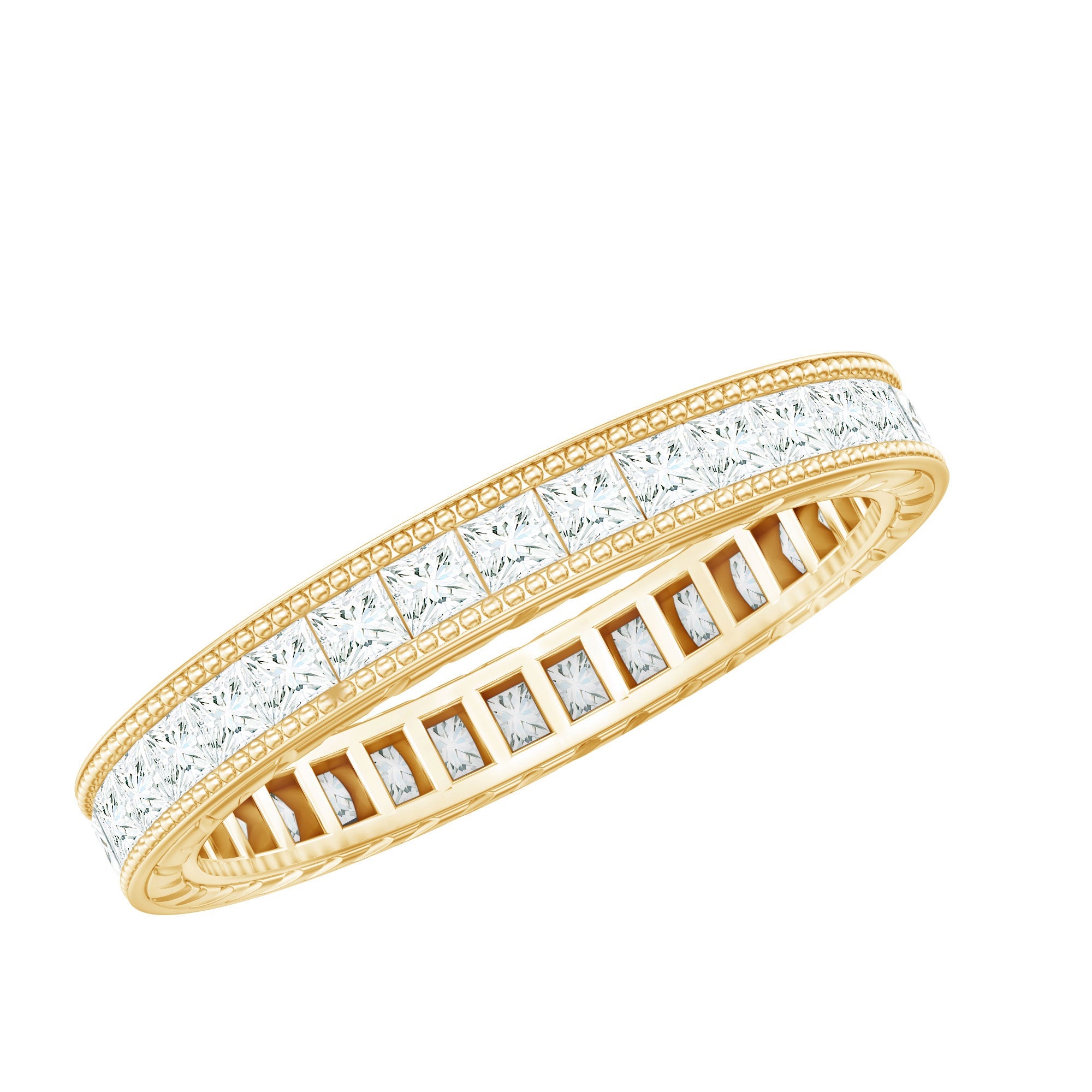 Certified Lab Created Diamond Princess Cut Wedding Band