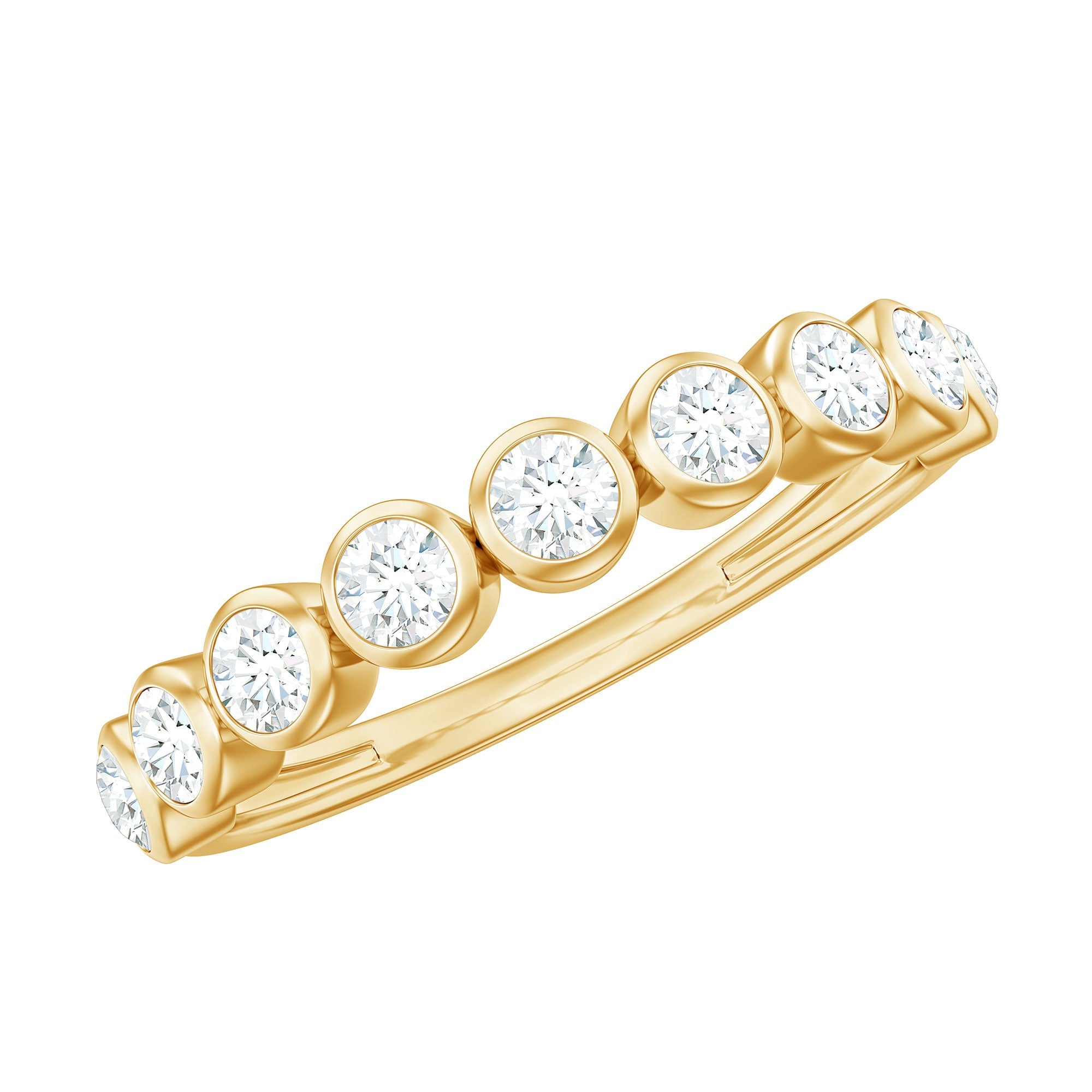 Bezel Set Lab Grown Diamond Half Eternity Ring