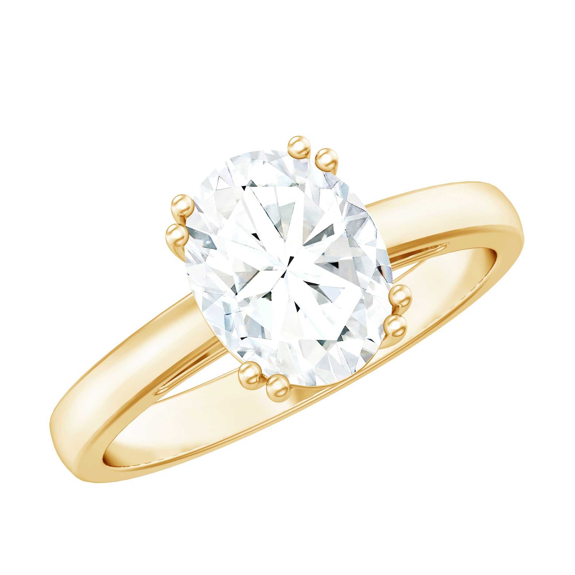 4 Prong Oval Cut Lab Grown Diamond Engagement Ring