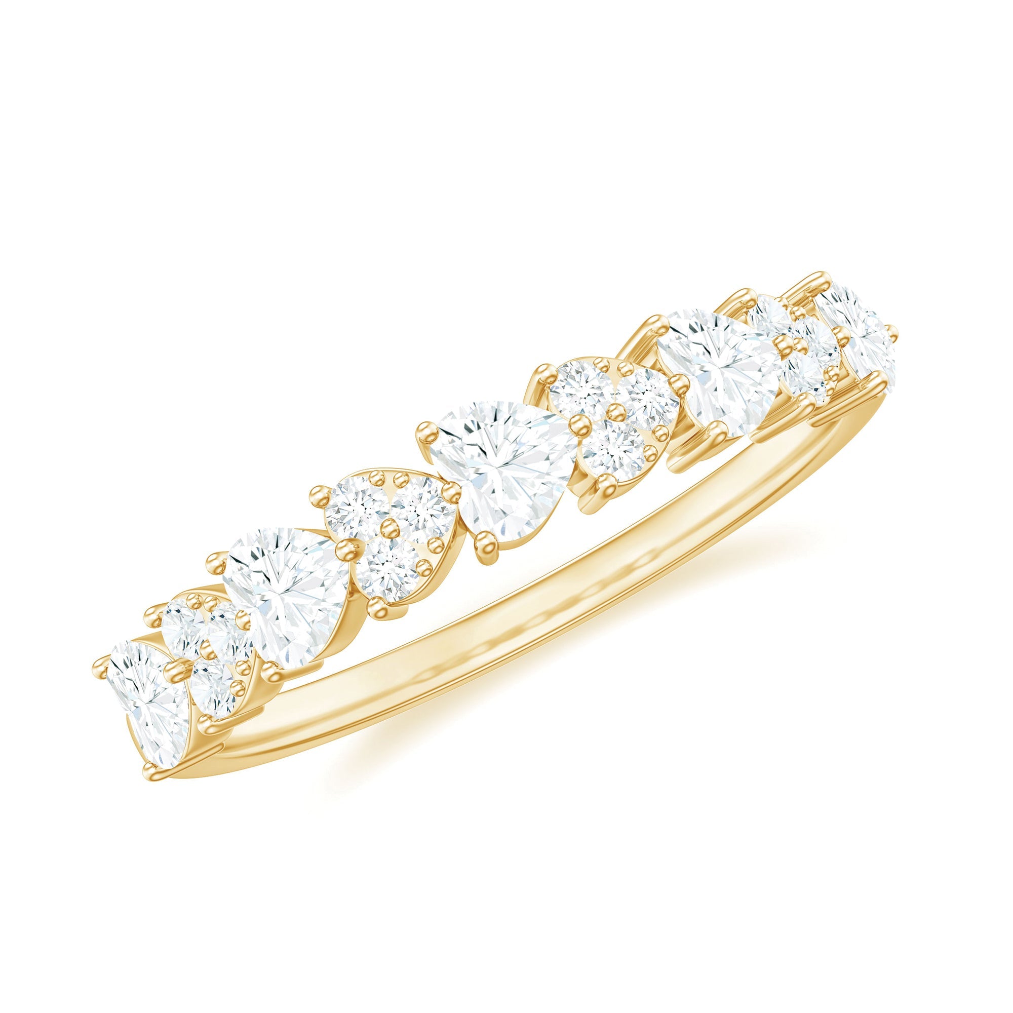 Brilliant Cut Lab Grown Diamond Heart Wedding Band Ring