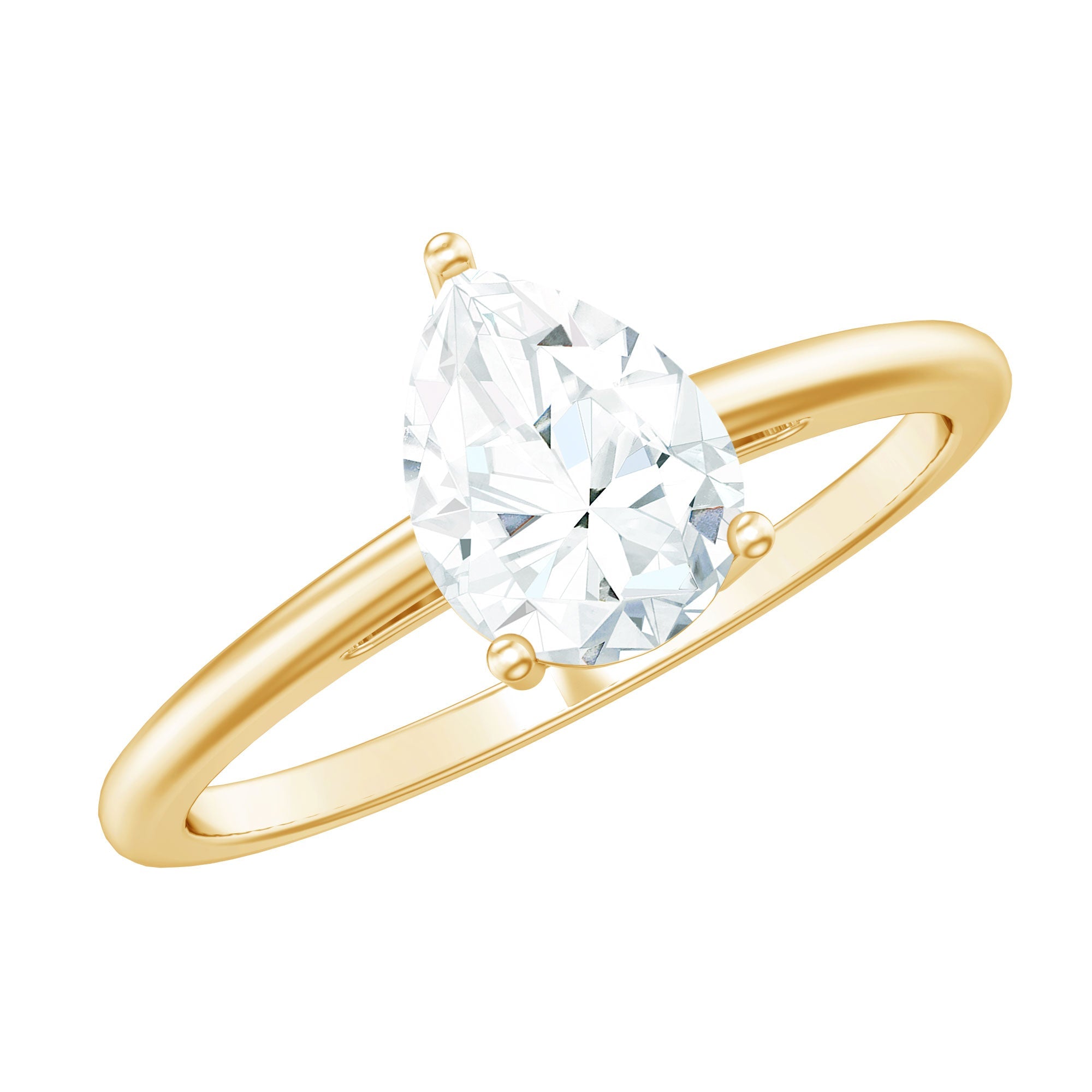 Single Stone Lab Grown Diamond Pear Engagement Ring