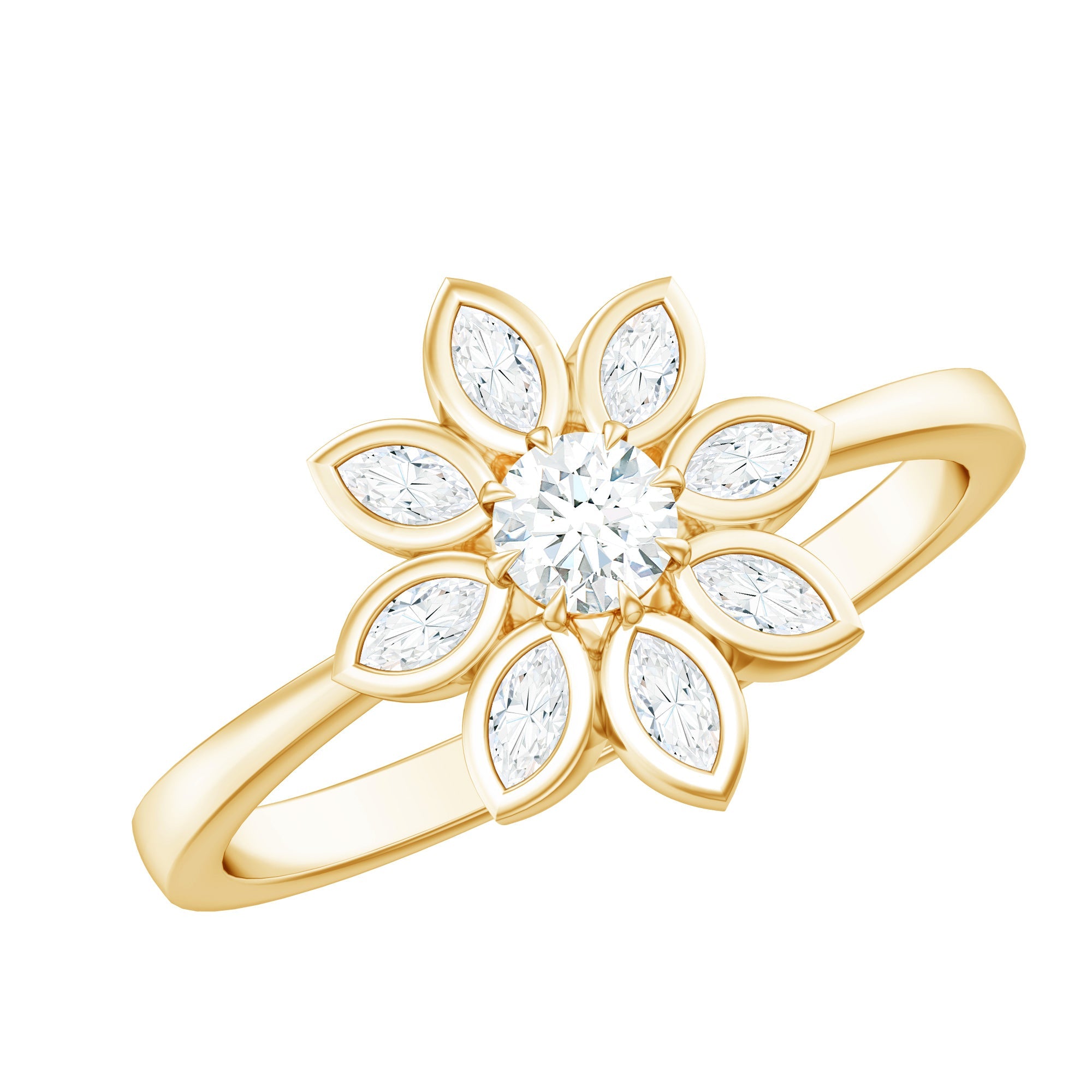 Brilliant Cut Lab Grown Diamond Flower Cocktail Ring