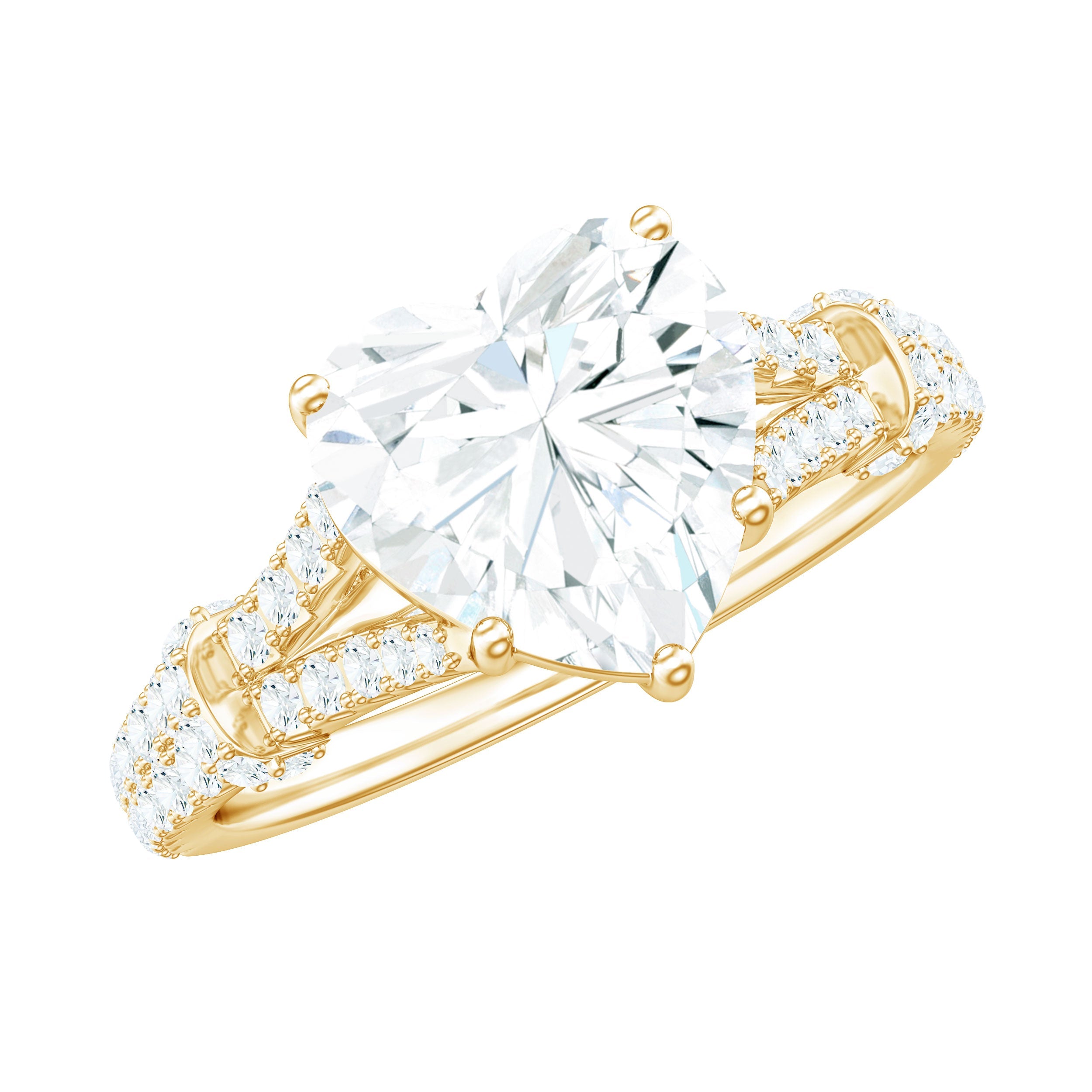 8 mm Lab Grown Diamond Heart Shape Engagement Ring