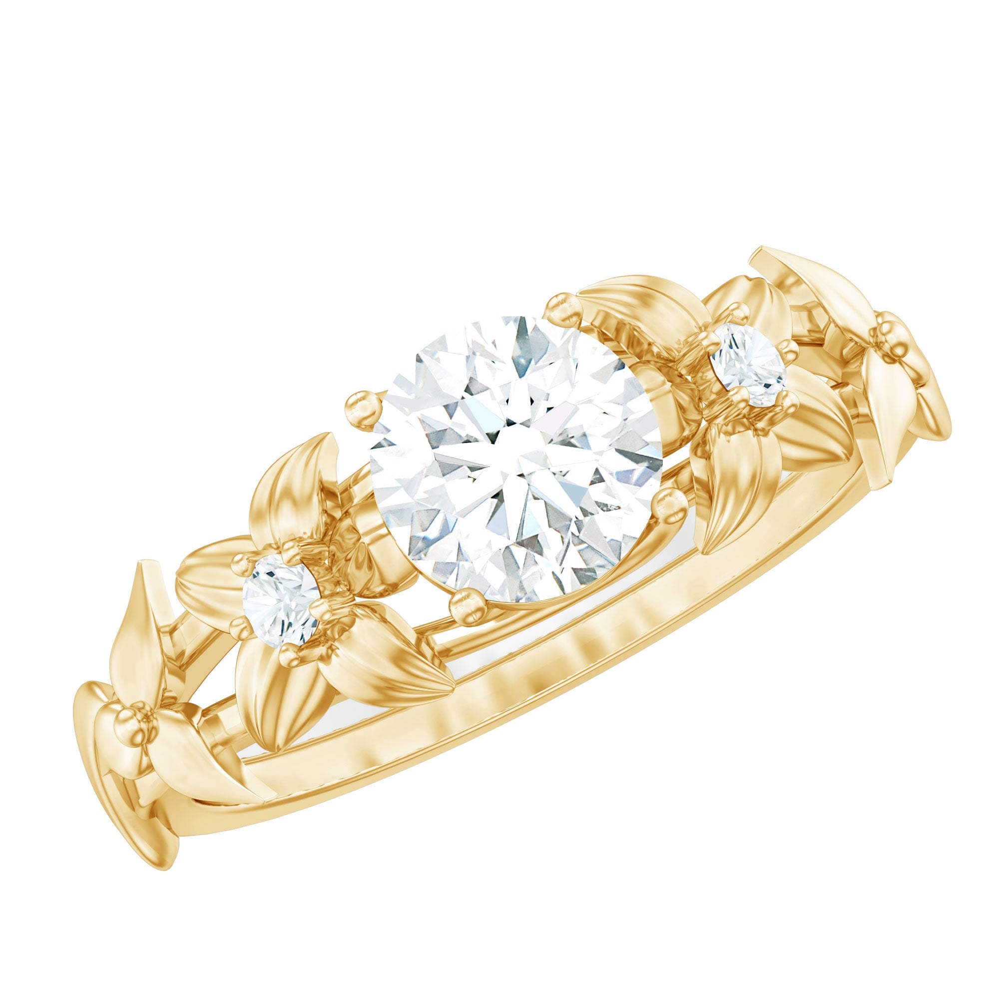 Certified 1 Ct Lab Grown Diamond Nature Engagement Ring