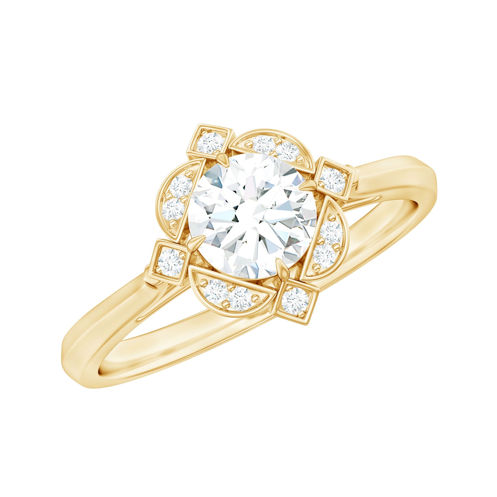 Vintage Style Lab Grown Diamond Engagement Ring