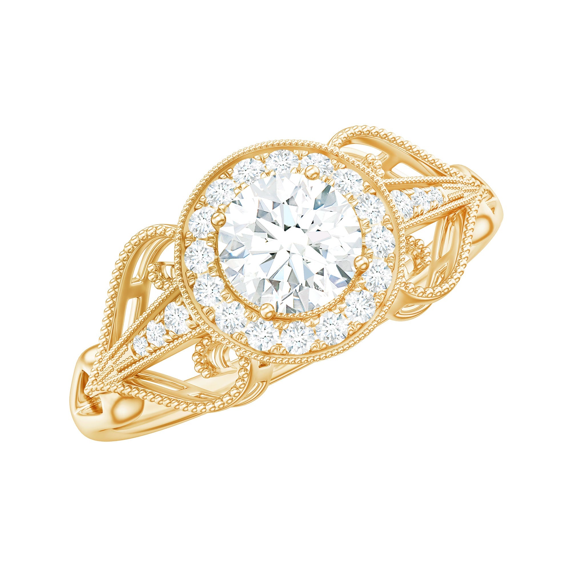 Vintage Inspired Engagement Ring with Lab Grown Diamond