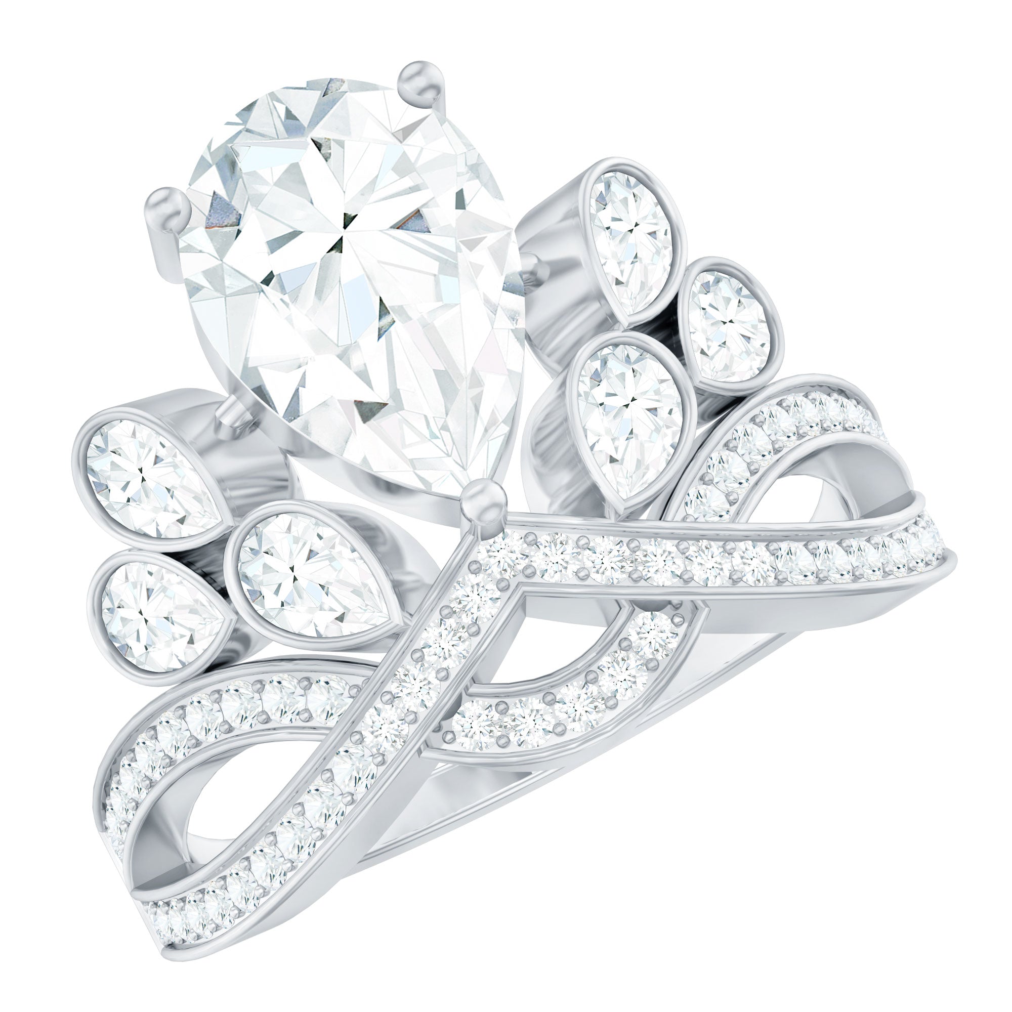 Vintage Inspired Moissanite Crown Engagement Ring