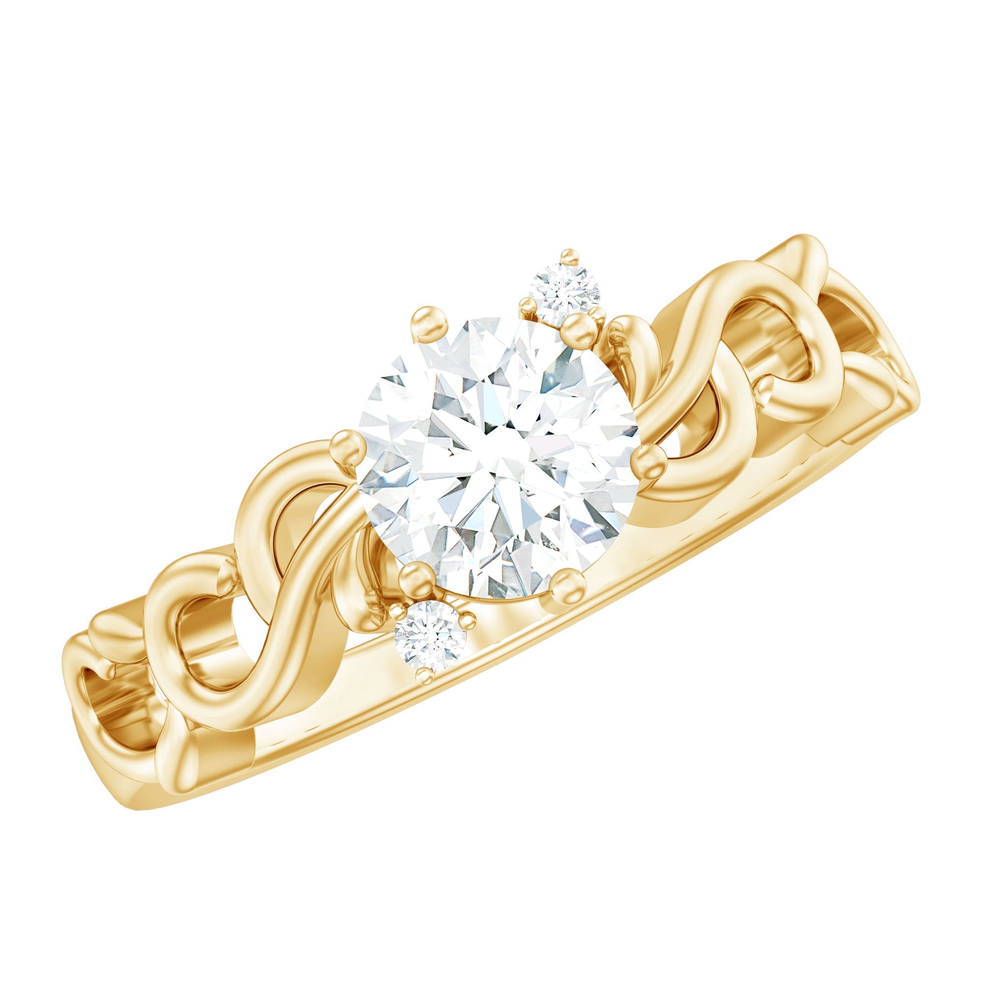 Lab Grown Diamond Art Deco Engagement Ring