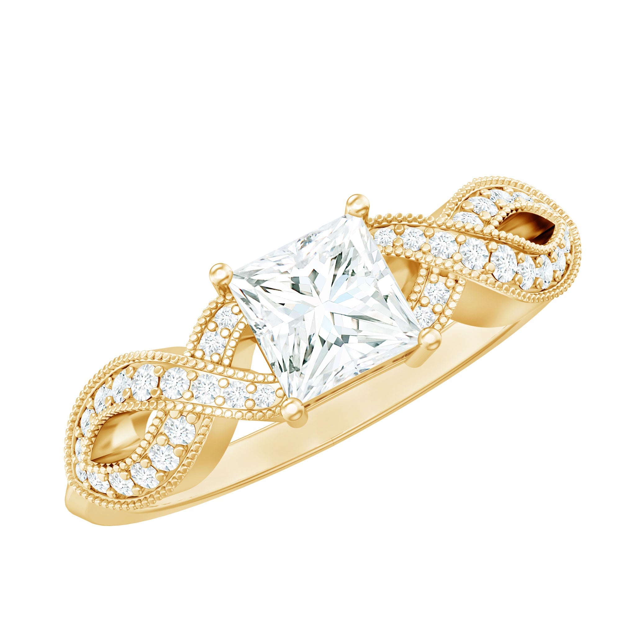 Lab Grown Diamond Princess Cut Engagement Ring For Her