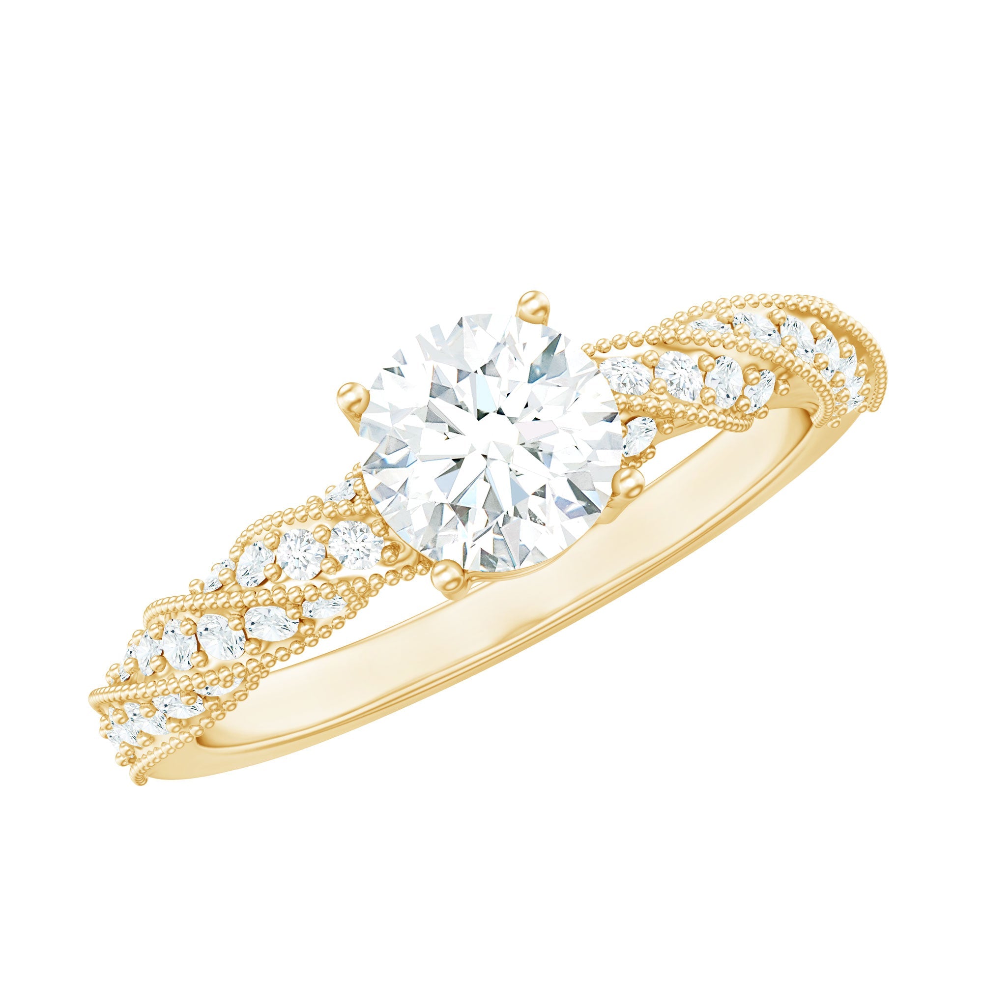 Round Shape Lab Grown Diamond Solitaire Engagement Ring
