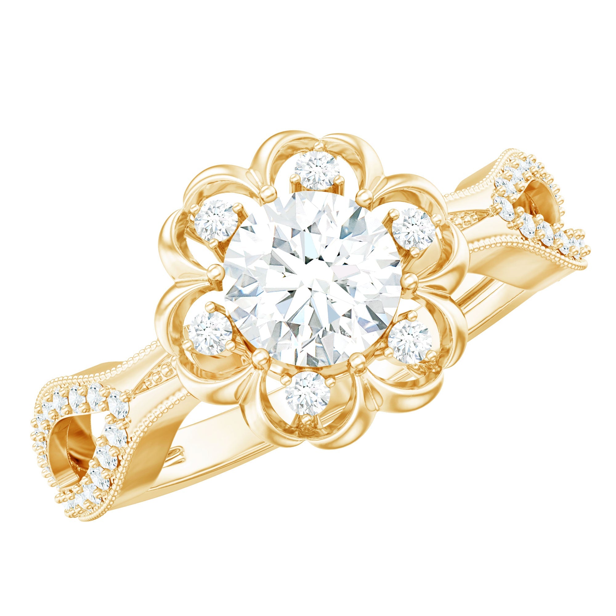 Nature Inspired Lab Grown Diamond Engagement Ring