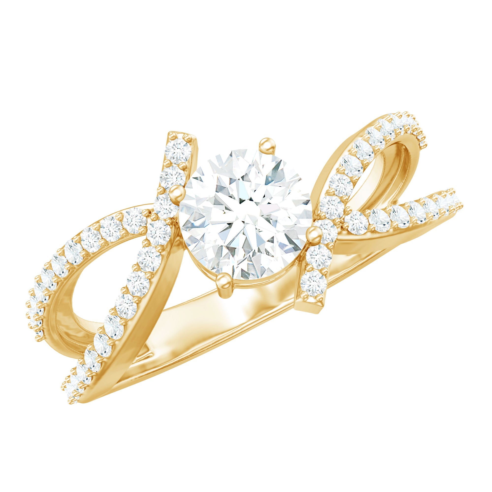 Certified Lab Grown Diamond Bypass Engagement Ring