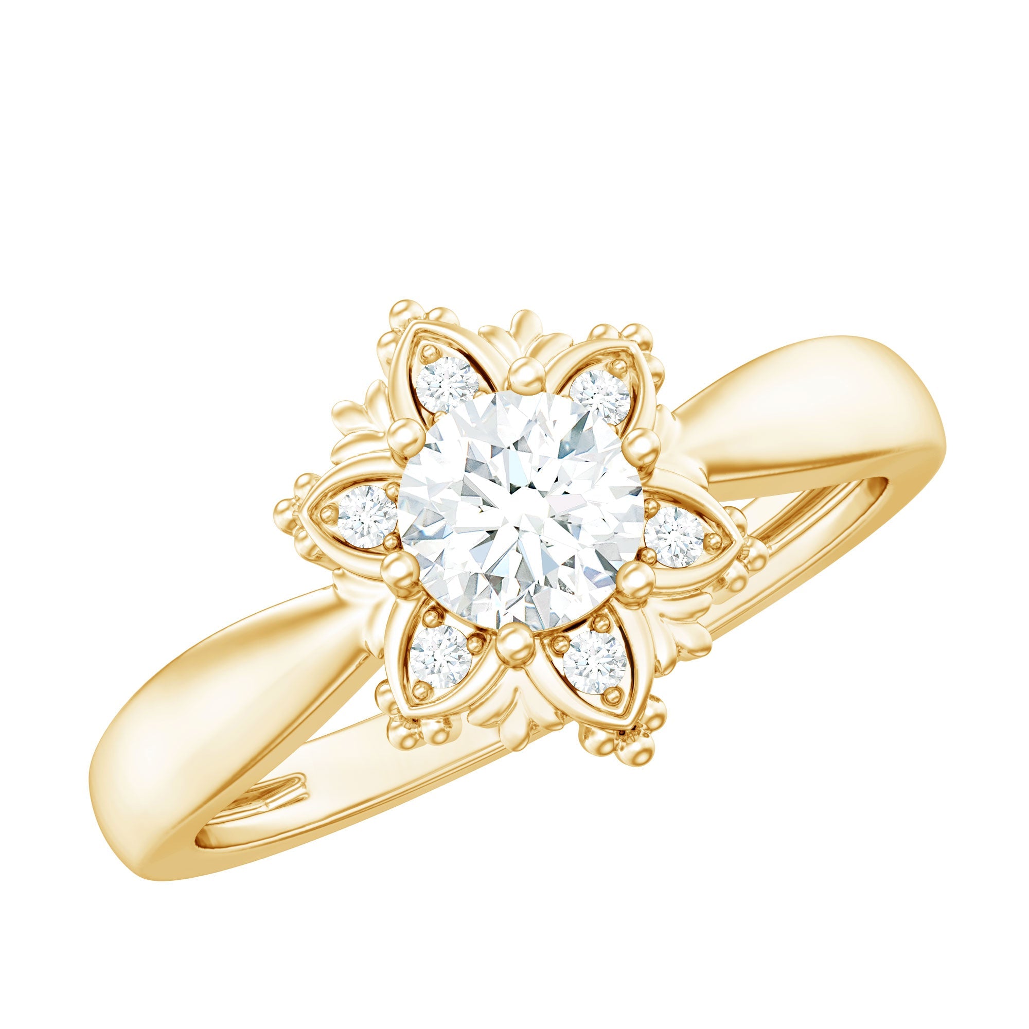 Certified Lab Grown Diamond Floral Proposal Ring