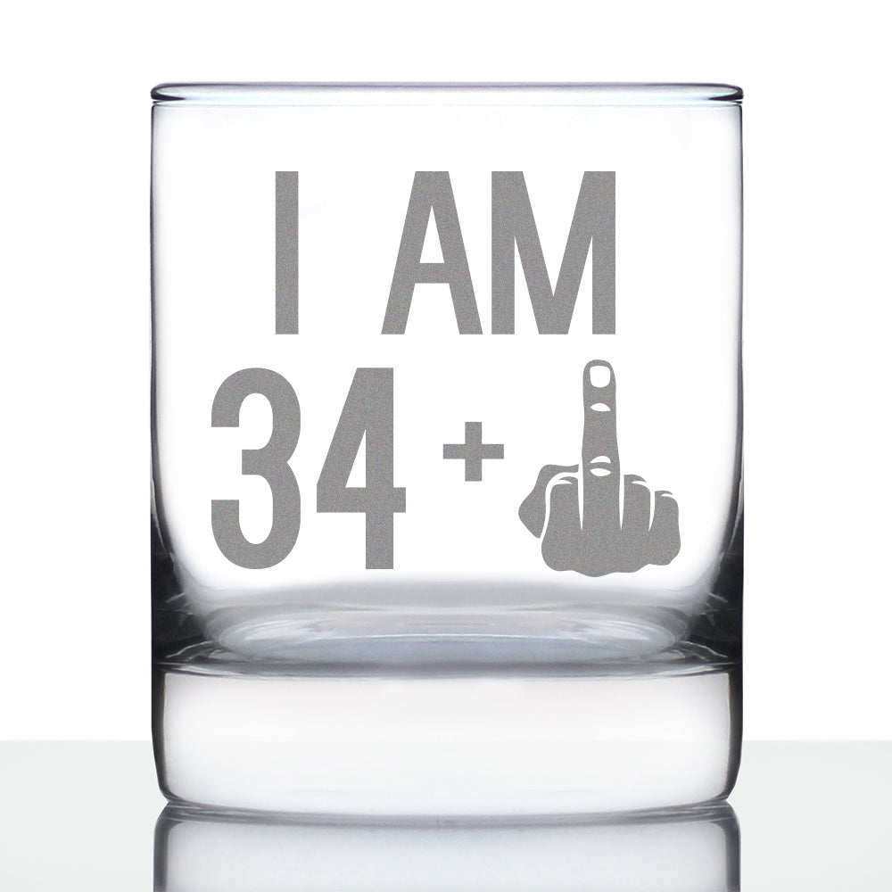 34 + 1 Middle Finger - 10 Ounce Rocks Glass