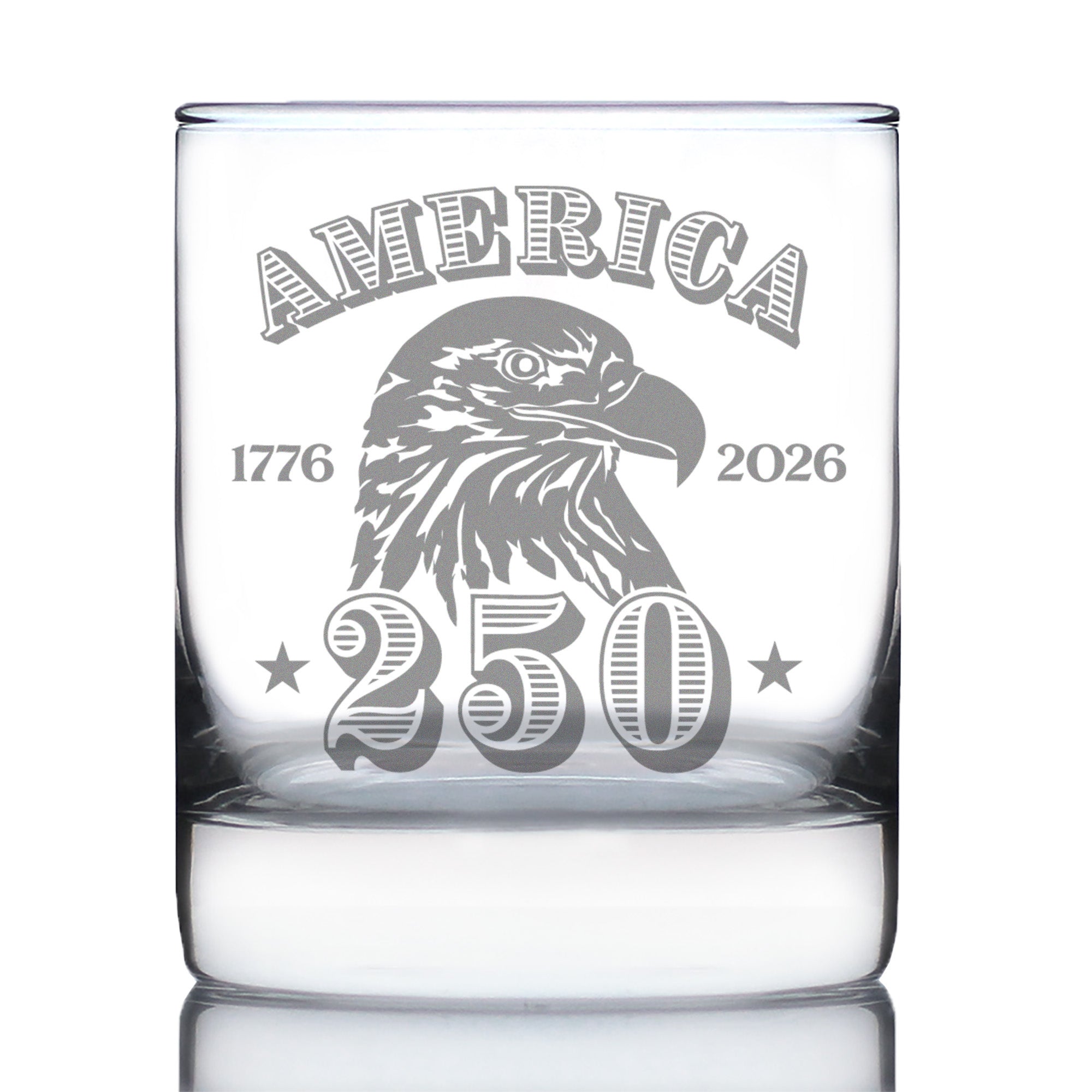 America&amp;#39;s 250th Anniversary Engraved Rocks Glass Celebrate America&amp;#39;s Birth Weighted Whiskey Glasses - 10.25 oz