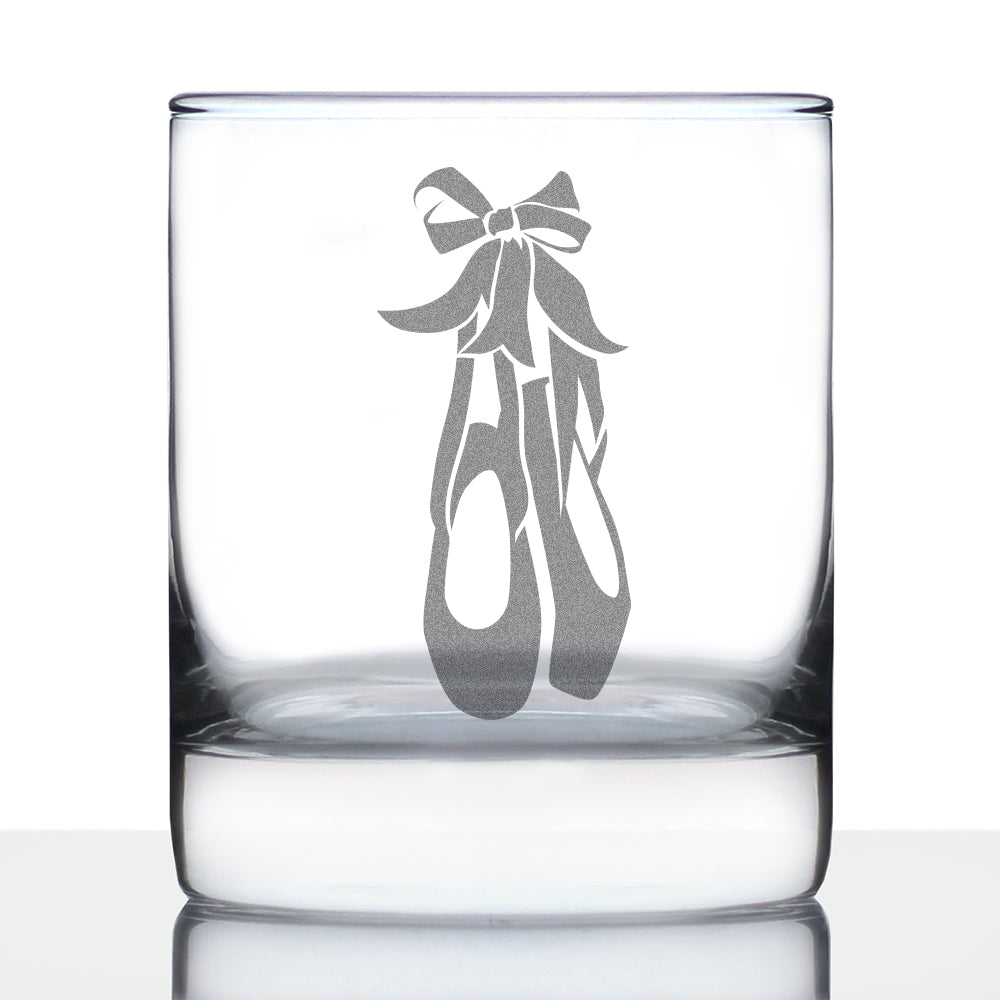 Ballet Shoes - Whiskey Rocks Glass - Ballerina and Dance Teacher Gifts - 10.25 oz Glasses