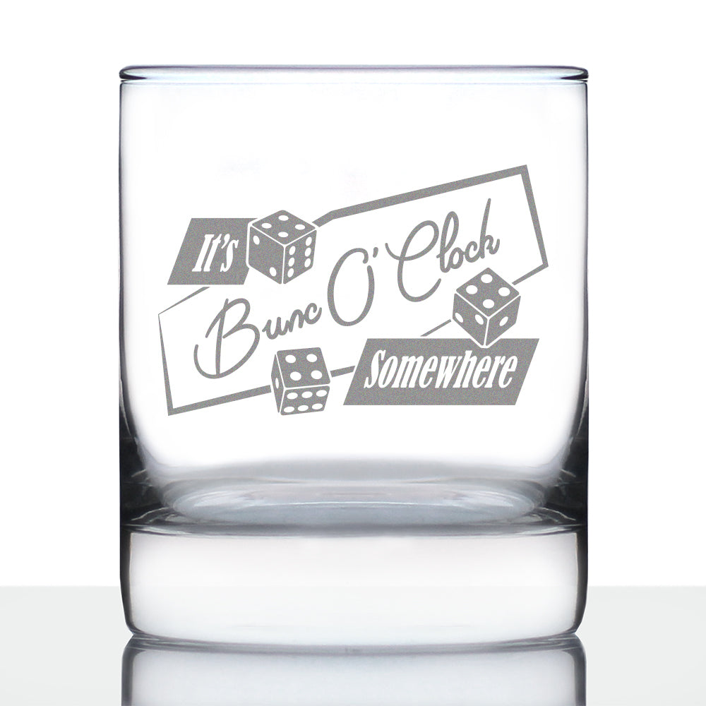 BuncO &amp;#39;Clock Somewhere Rocks Glass - Bunco Decor and Bunco Gifts for Women - 10.25 Oz Glasses