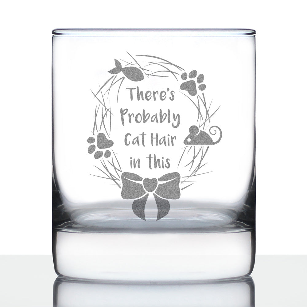 Probably Cat Hair In This - Whiskey Rocks Glass - Funny Cat Gifts for Women &amp;amp; Men - 10.25 oz Glasses