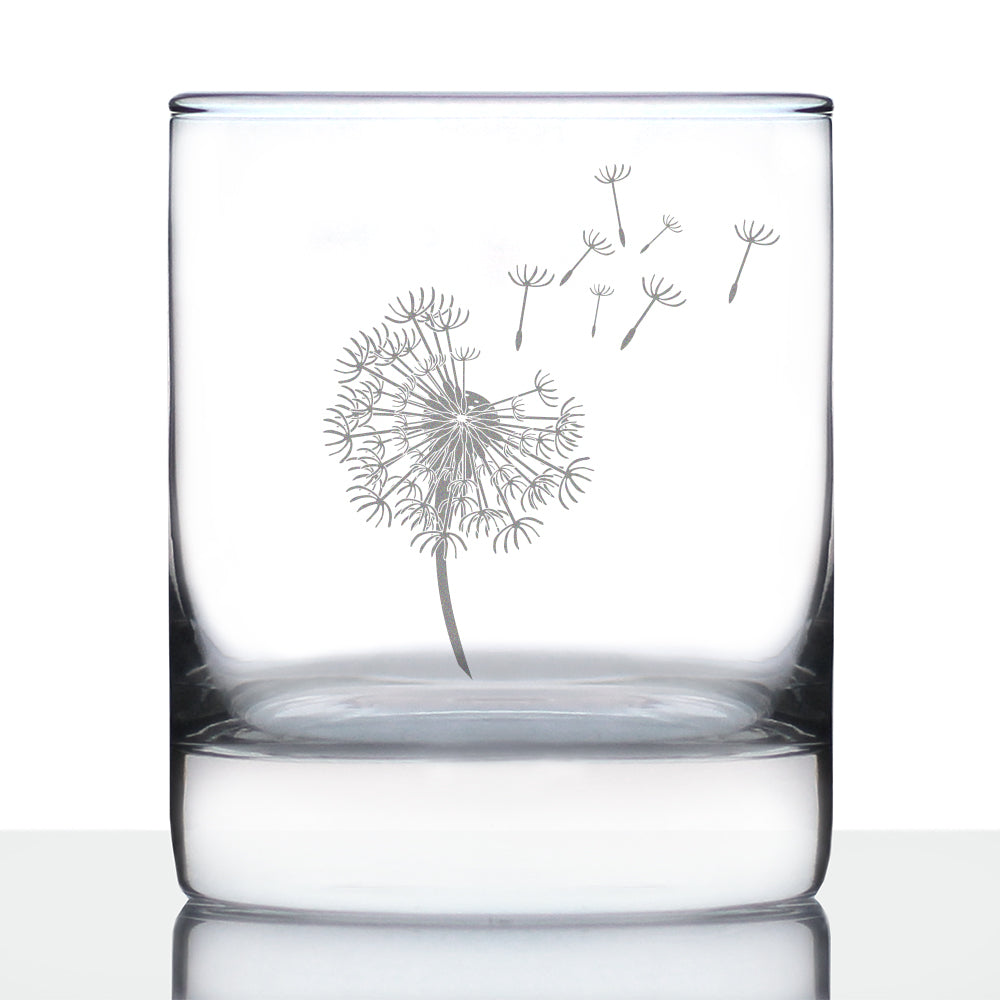 Dandelion Rocks Glass - Friendship Gifts and Dandelion Flowers Decor for New Beginnings - 10.25 Oz Glasses
