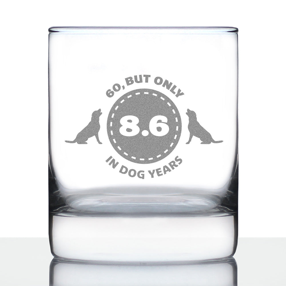60th Birthday Dog Years - Whiskey Rocks Glass Gift - Unique Funny Bday Gifts for Women and Men Turning 60 - 10.25 oz Glasses
